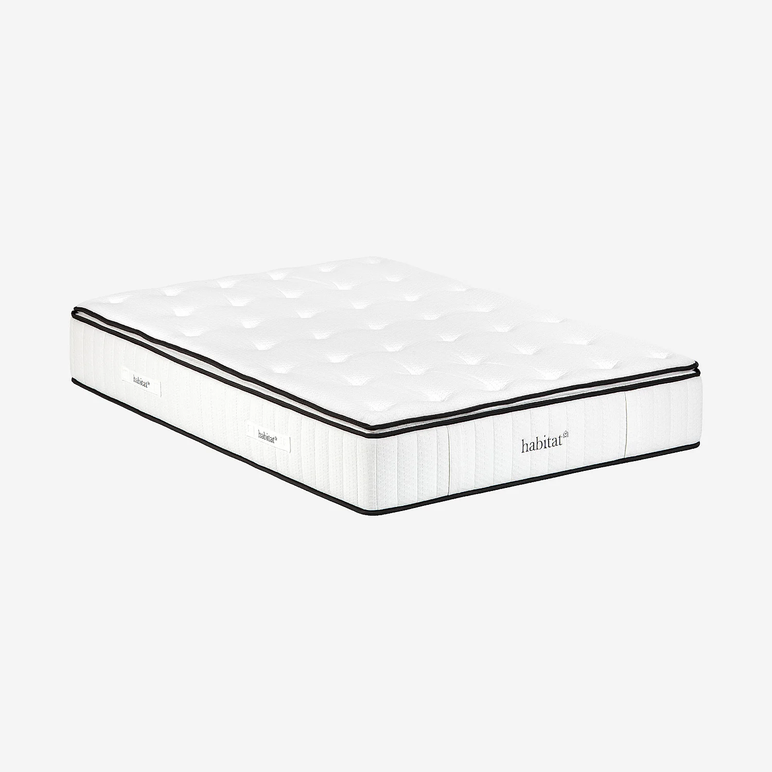 Ensemble lit 160 x 200 cm en tissu bouclette et matelas Hybride Excellence - Écru - 4