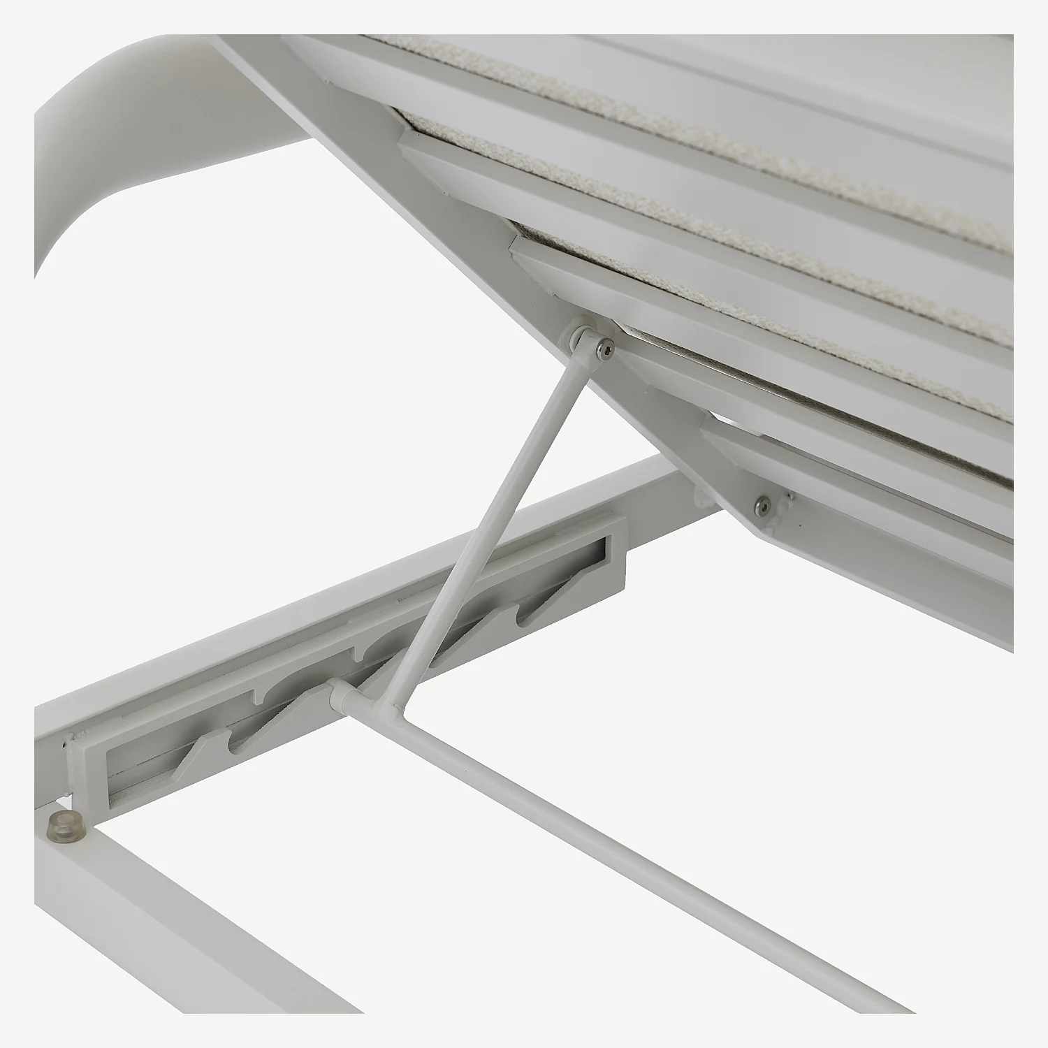 Lot de 2 bains de soleil en aluminium et tissu texturé déperlant - Crème et blanc cassé - 5