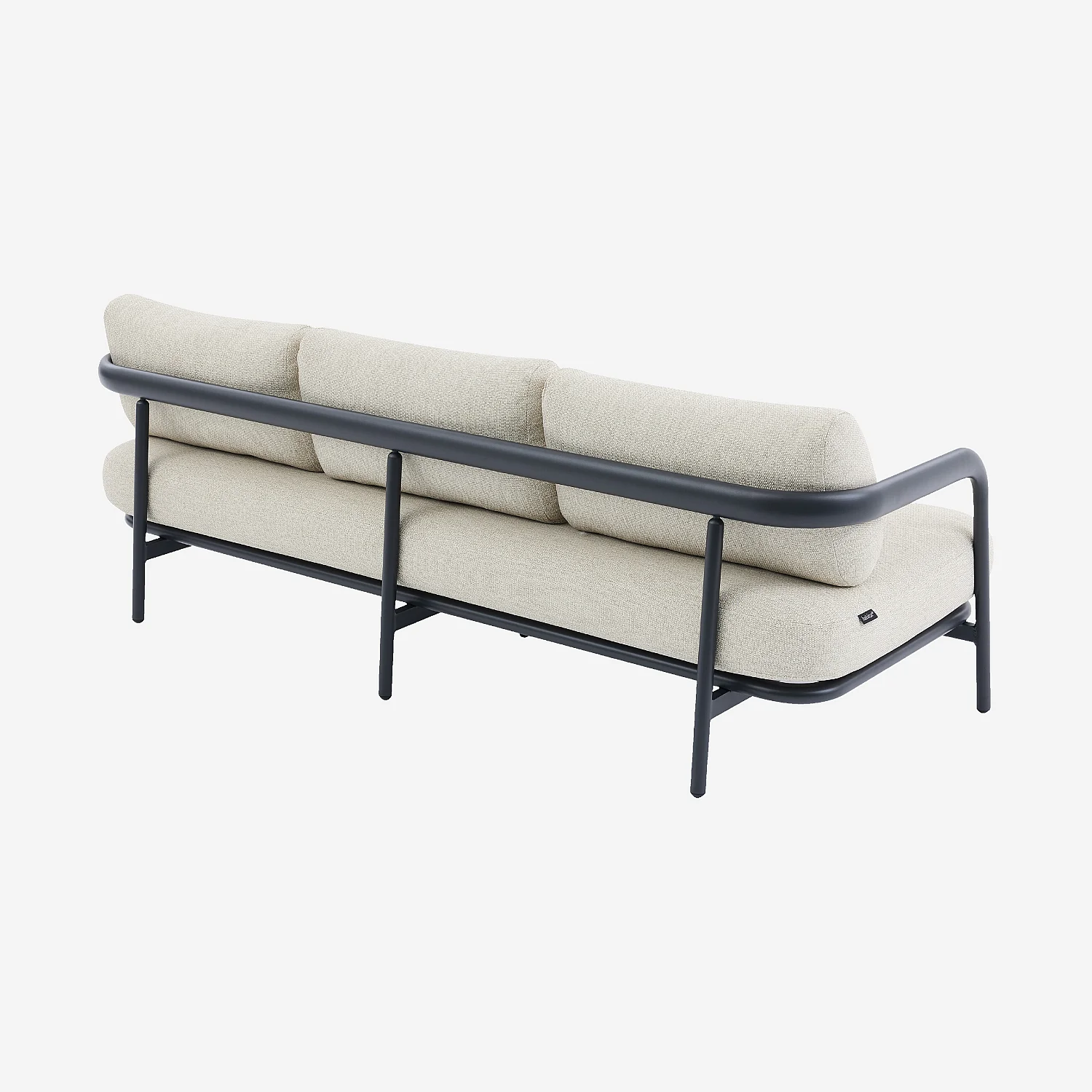 Ensemble de salon de jardin 5 places et table basse rectangulaire - Beige mélangé et gris anthracite - 9