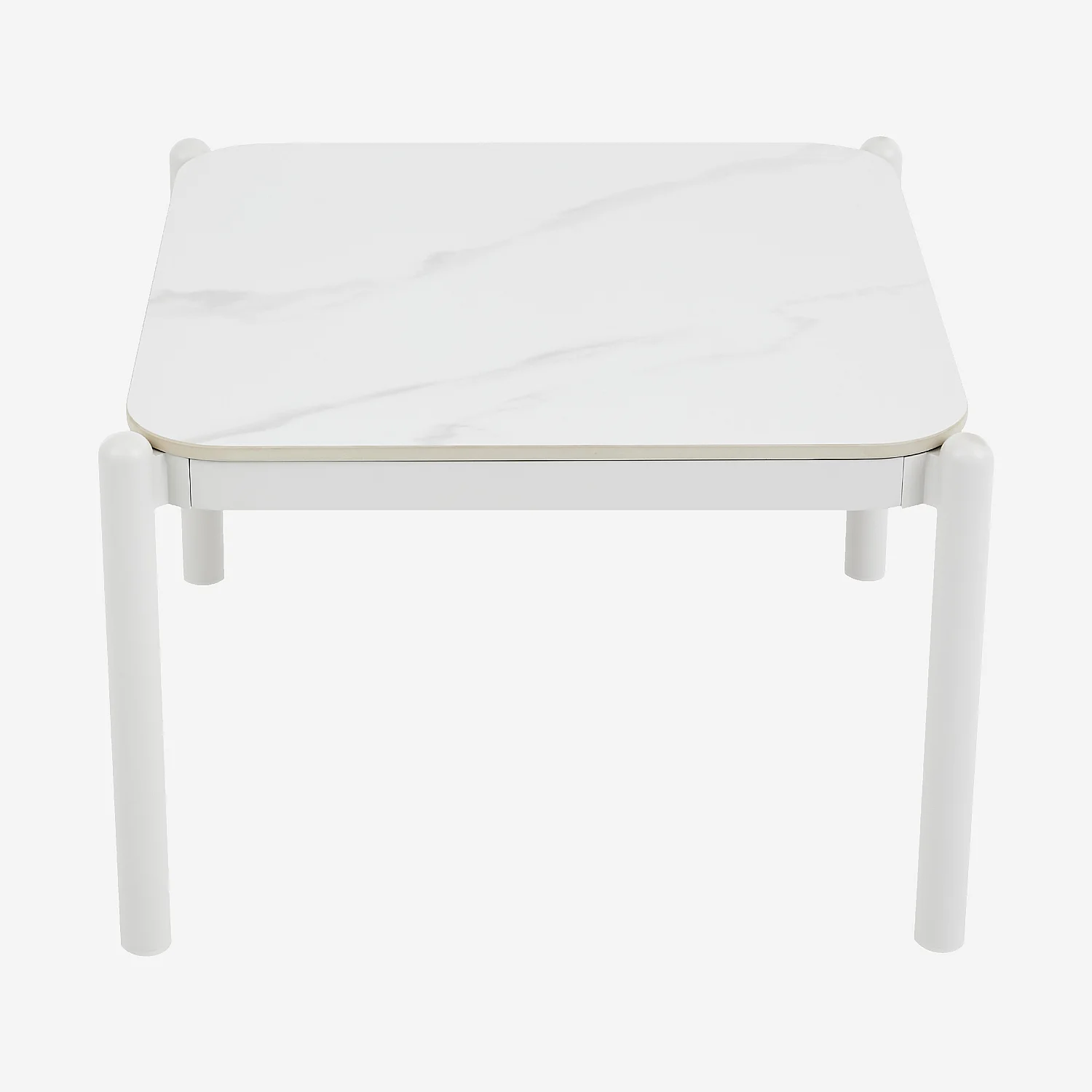 Ensemble de salon de jardin 2 places et table basse carrée - Crème et blanc cassé - 4