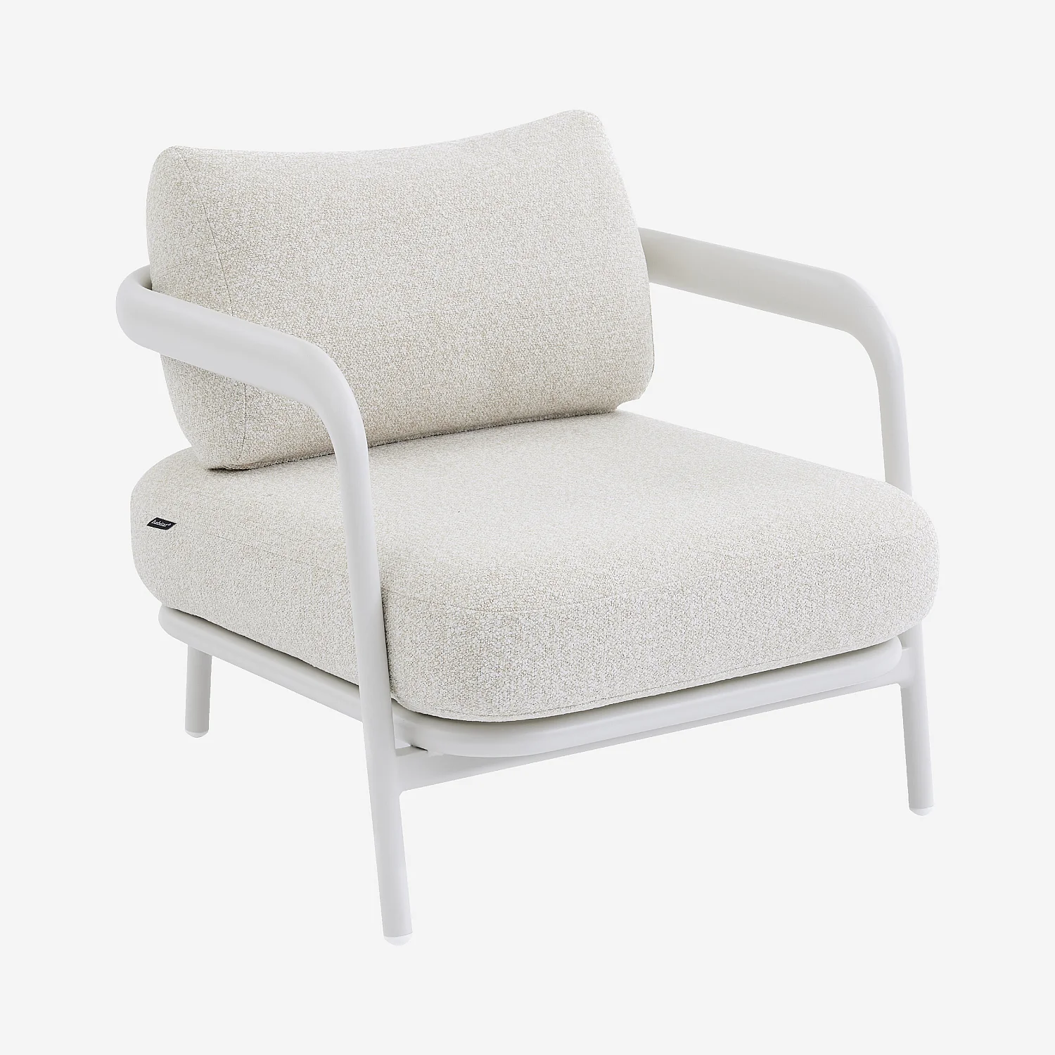 Ensemble de salon de jardin 2 places et table basse carrée - Crème et blanc cassé - 3