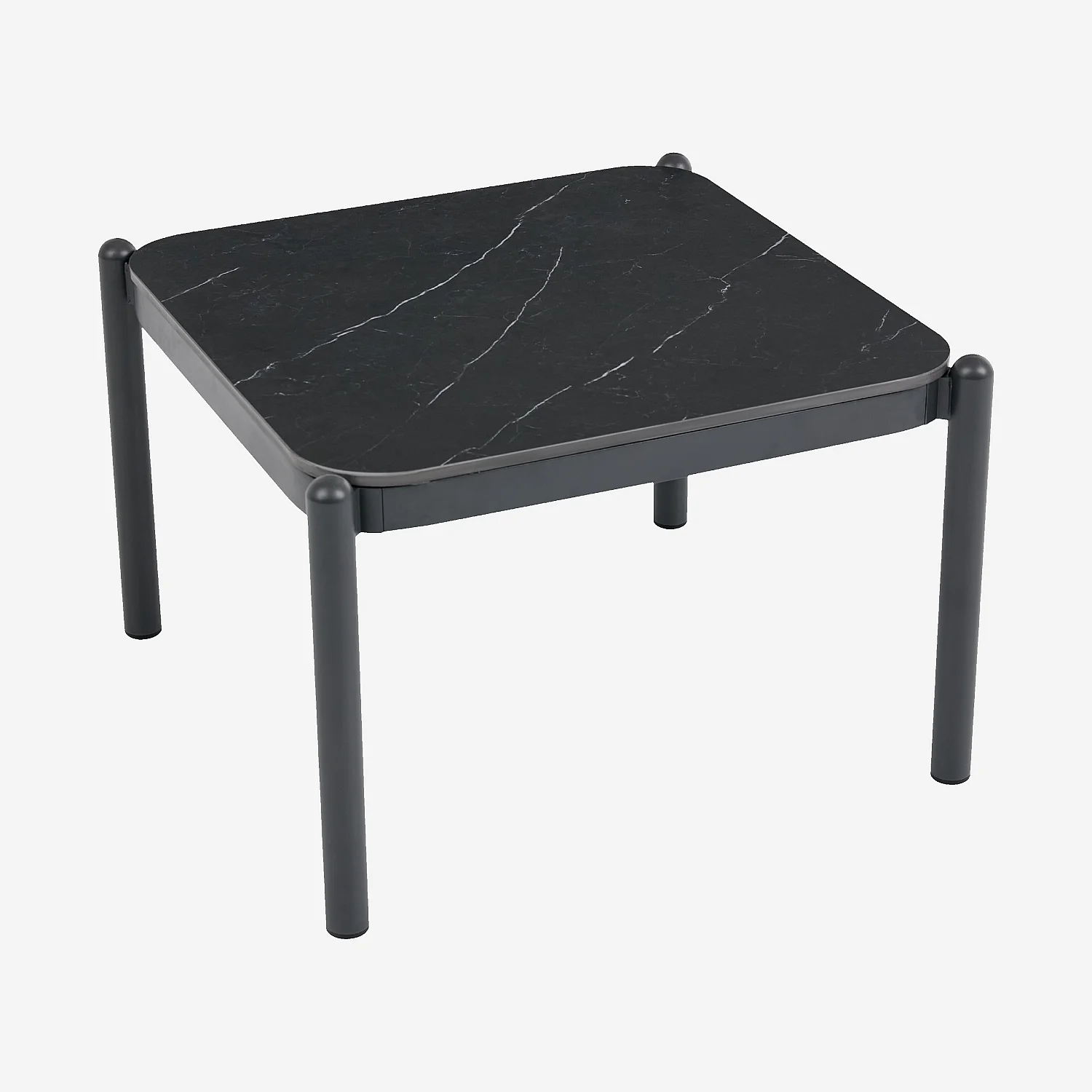 Ensemble de salon de jardin 2 places et table basse carrée - Beige mélangé et gris anthracite - 5