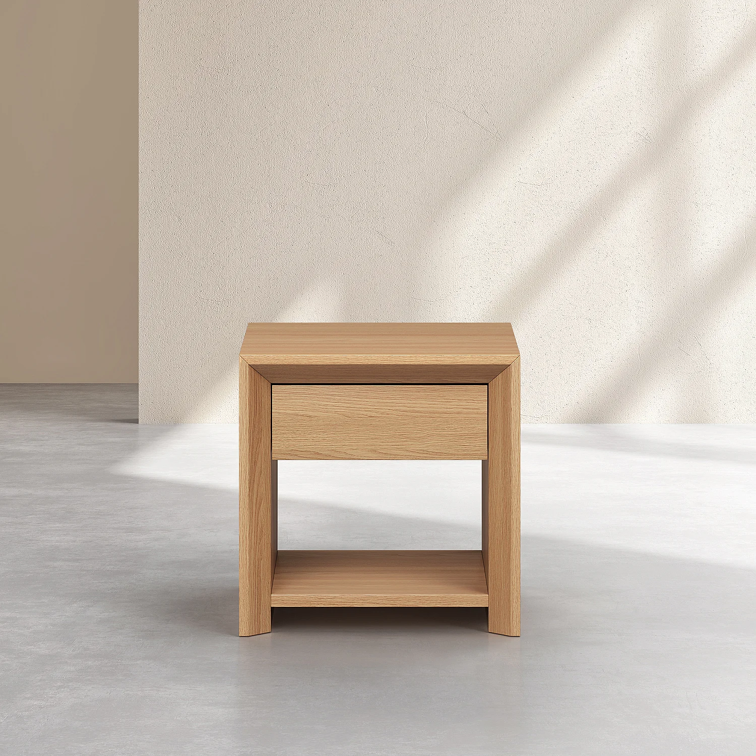 Lot de 2 tables de chevet 1 tiroir en chêne - Naturel - 3
