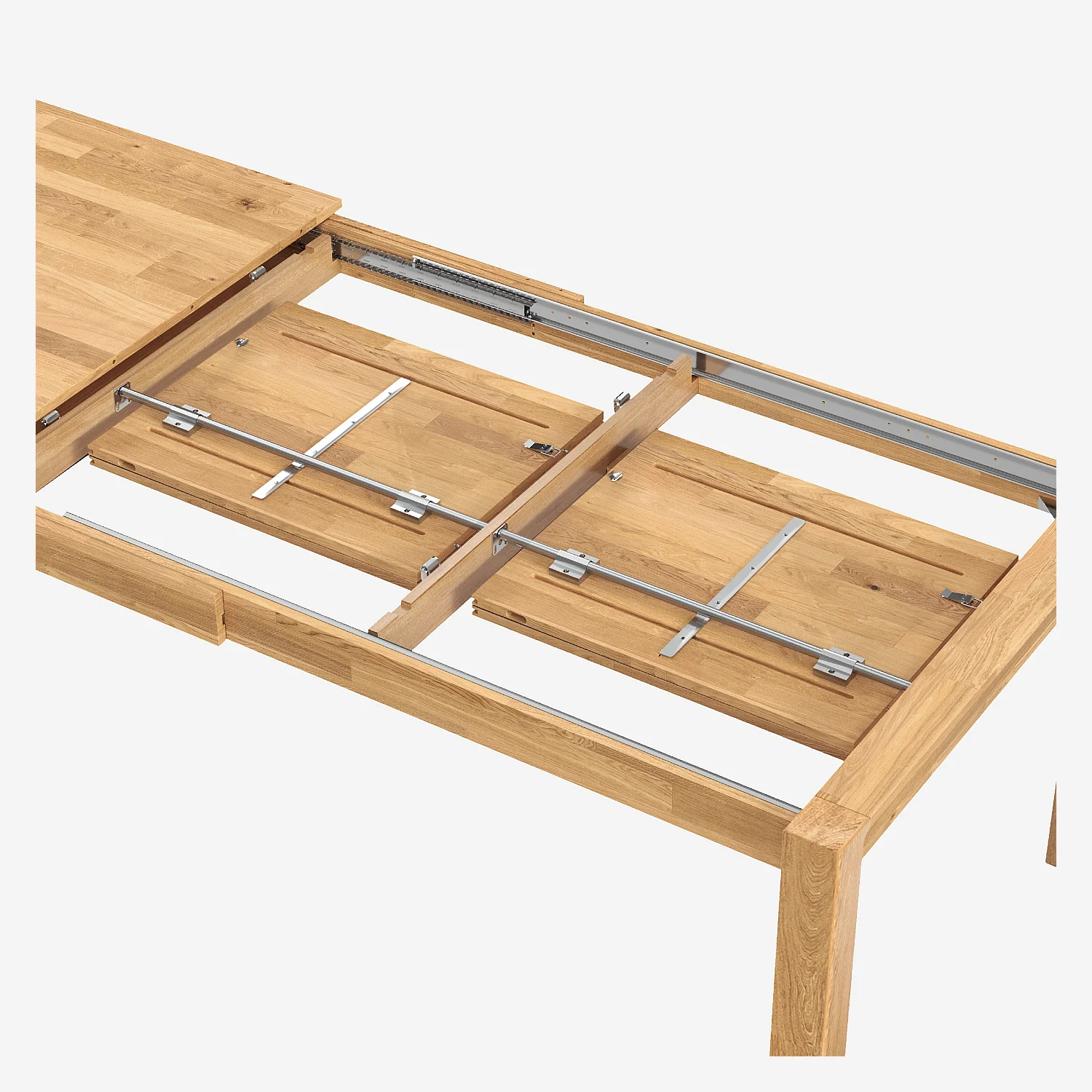 Table rectangulaire extensible en chêne - 6/10 personnes - 6