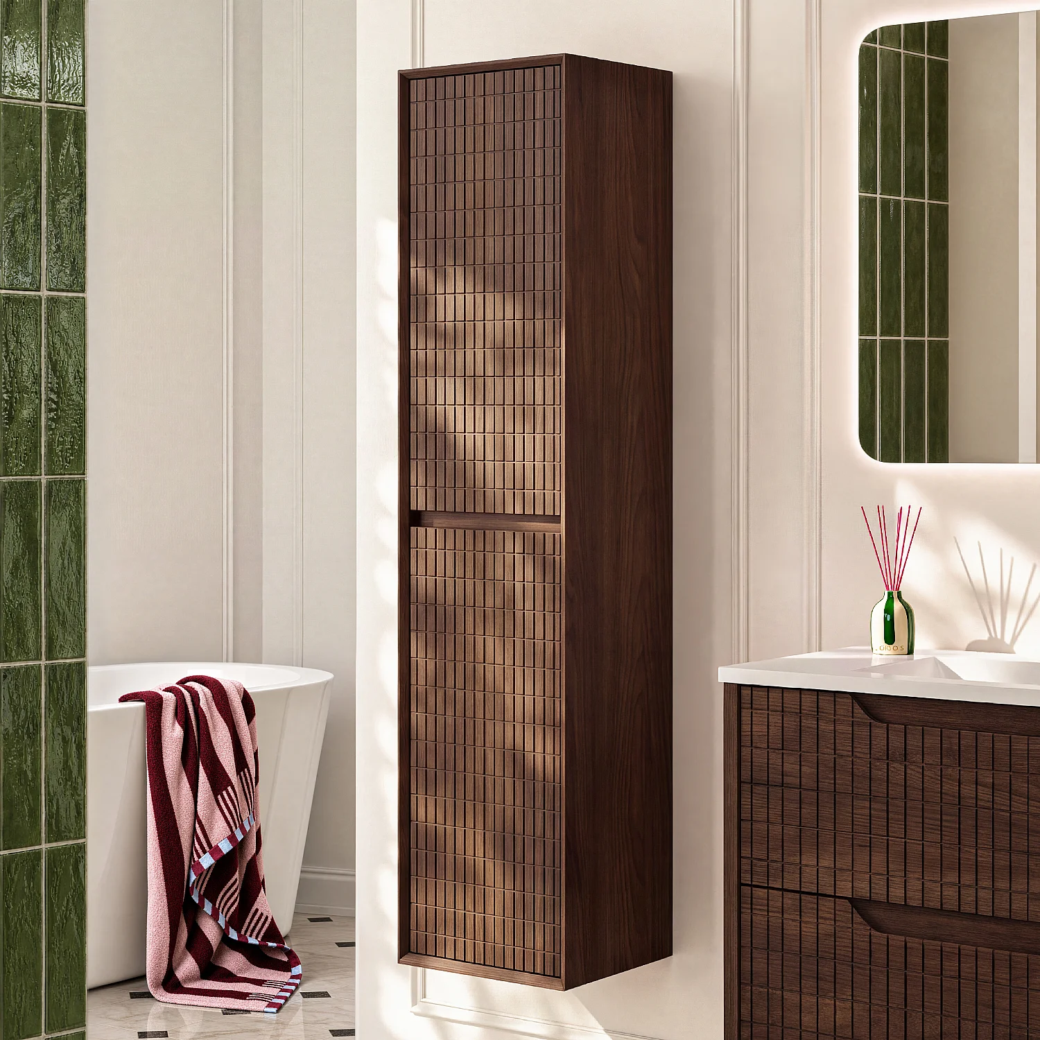 Badmöbel-Set 60 cm mit Badschrank - Dunkelnatur - 3