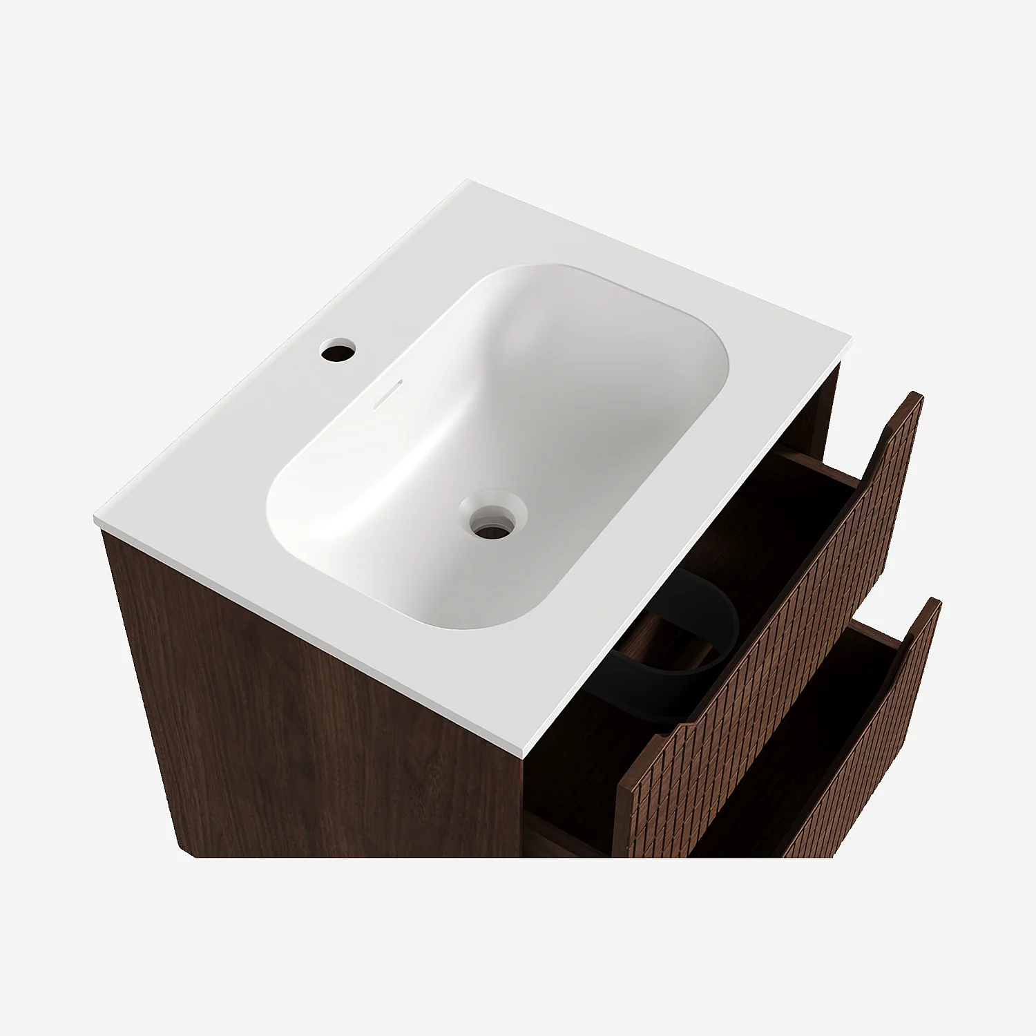 Badmöbel-Set 60 cm mit Badschrank - Dunkelnatur - 8