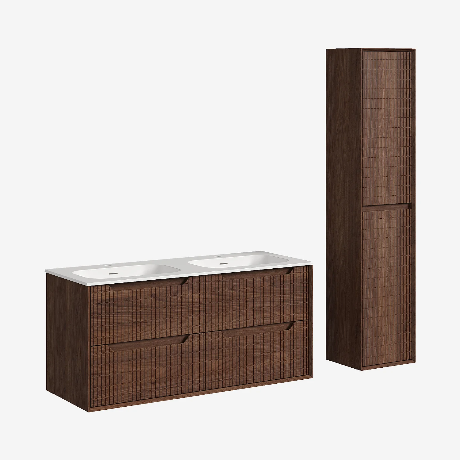 Badmöbel-Set 120 cm mit Badschrank - Dunkelnatur - 3