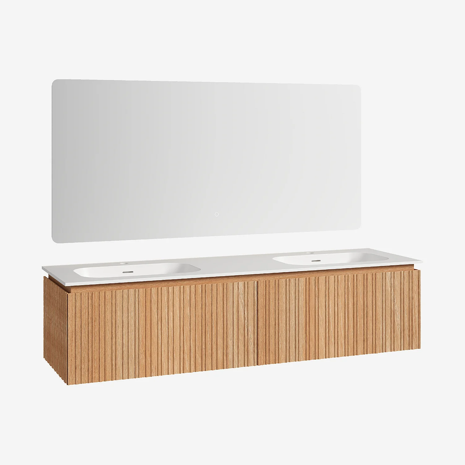 Badmöbel-Set 160 cm mit Spiegel Noam 150 cm - Natur - 3