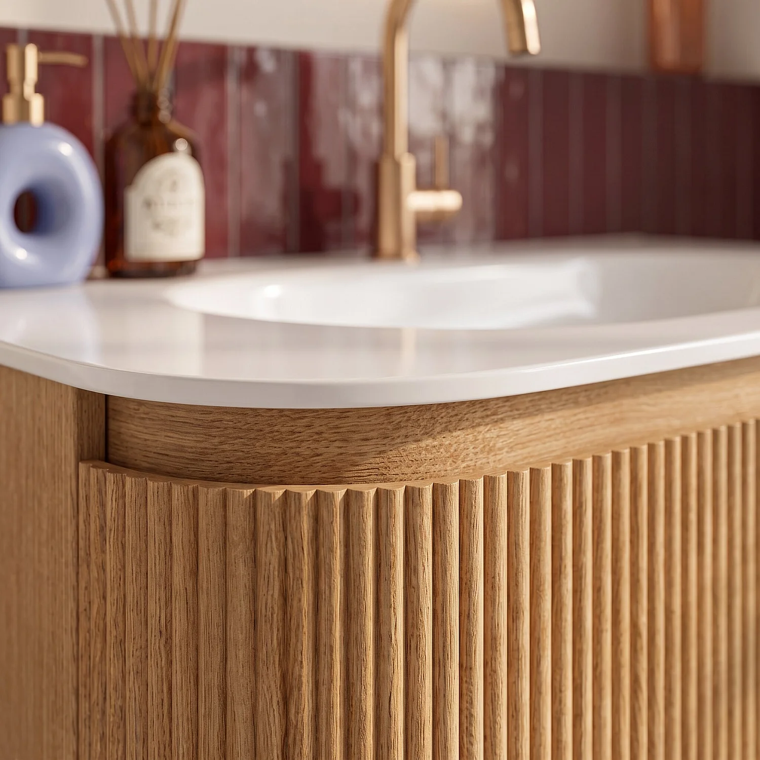 Badmöbel-Set 60 cm mit Badschrank - Natur - 10