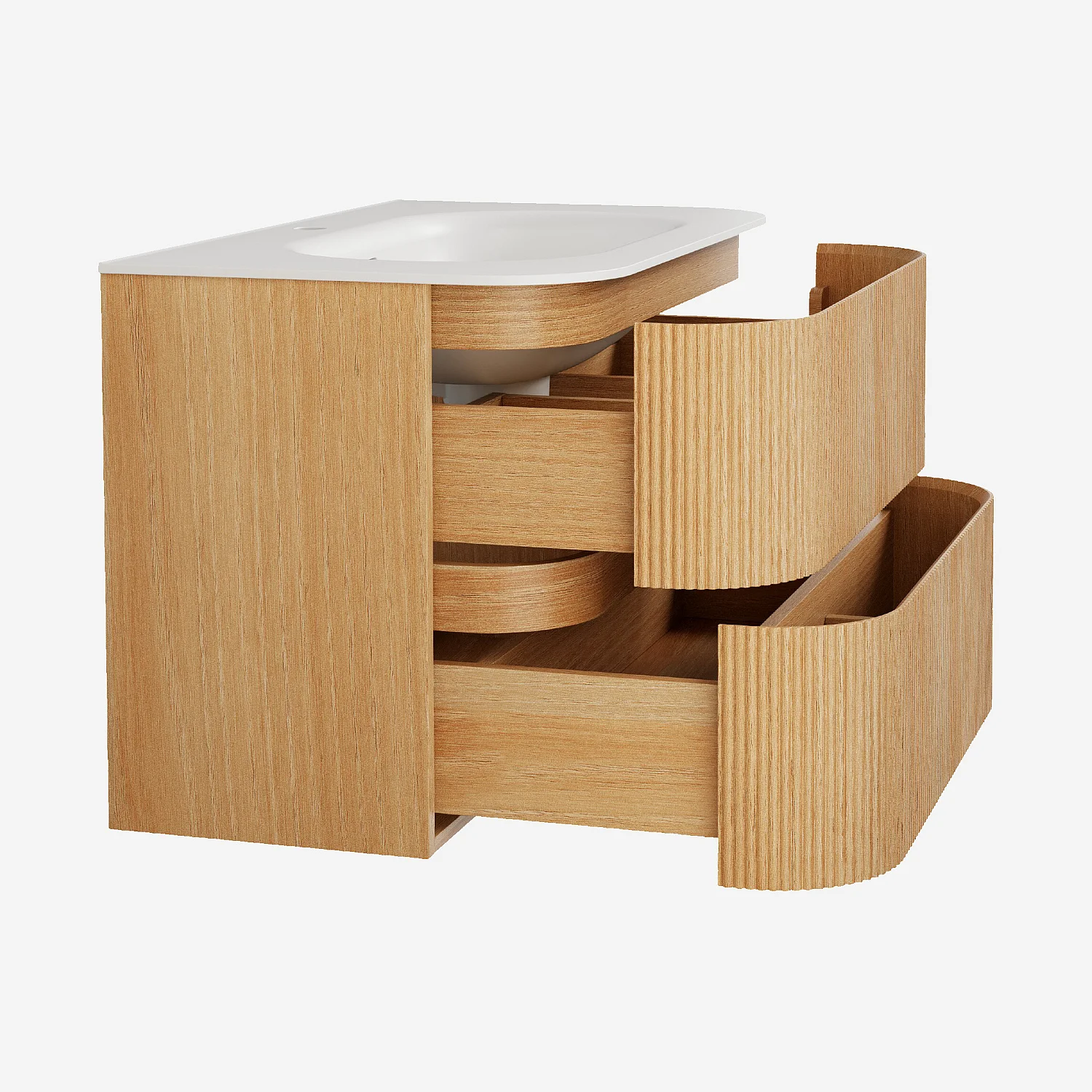 Badmöbel-Set 80 cm mit Spiegel Noam 80 cm - Natur - 8