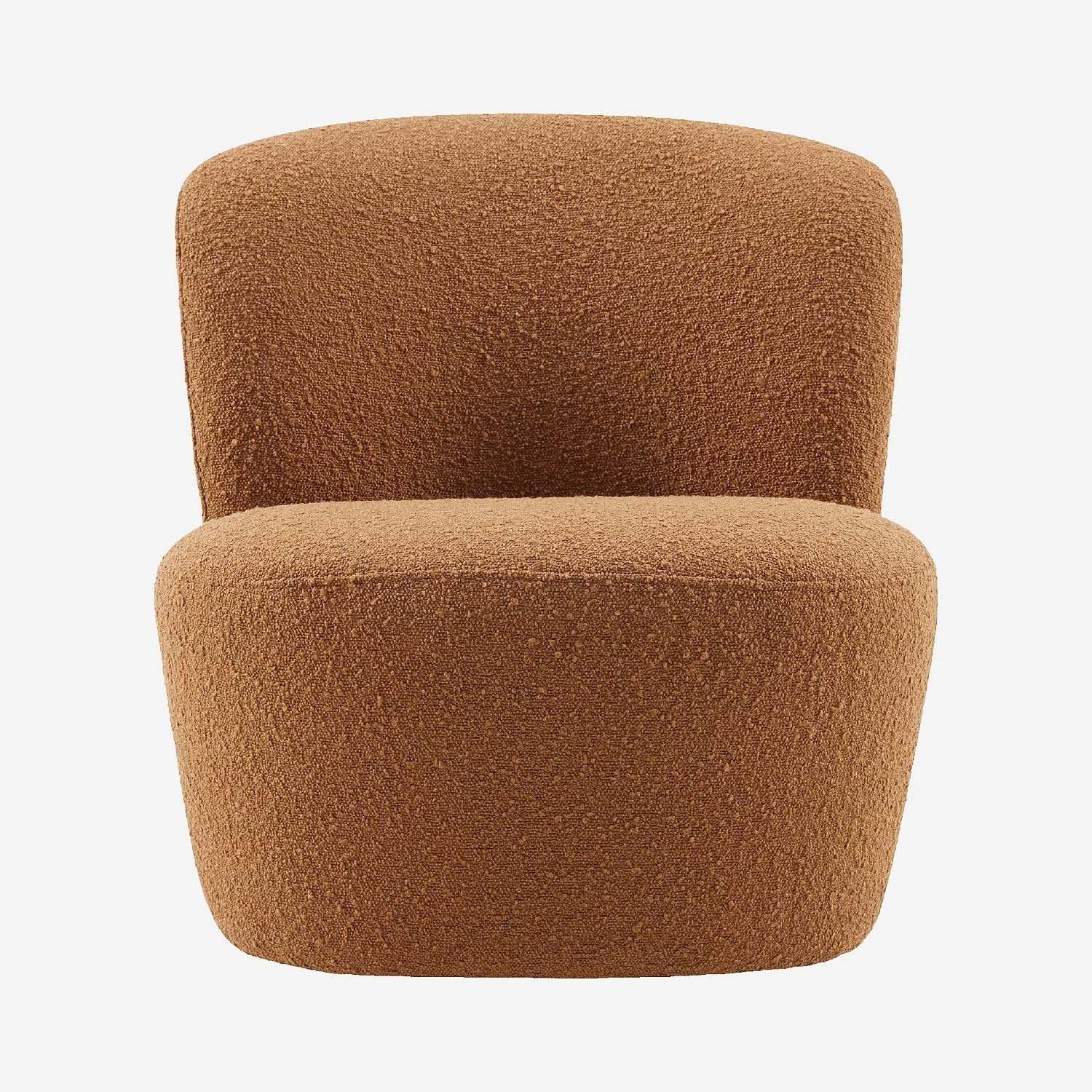 Fauteuil pivotant en tissu bouclette - Terracotta - 1