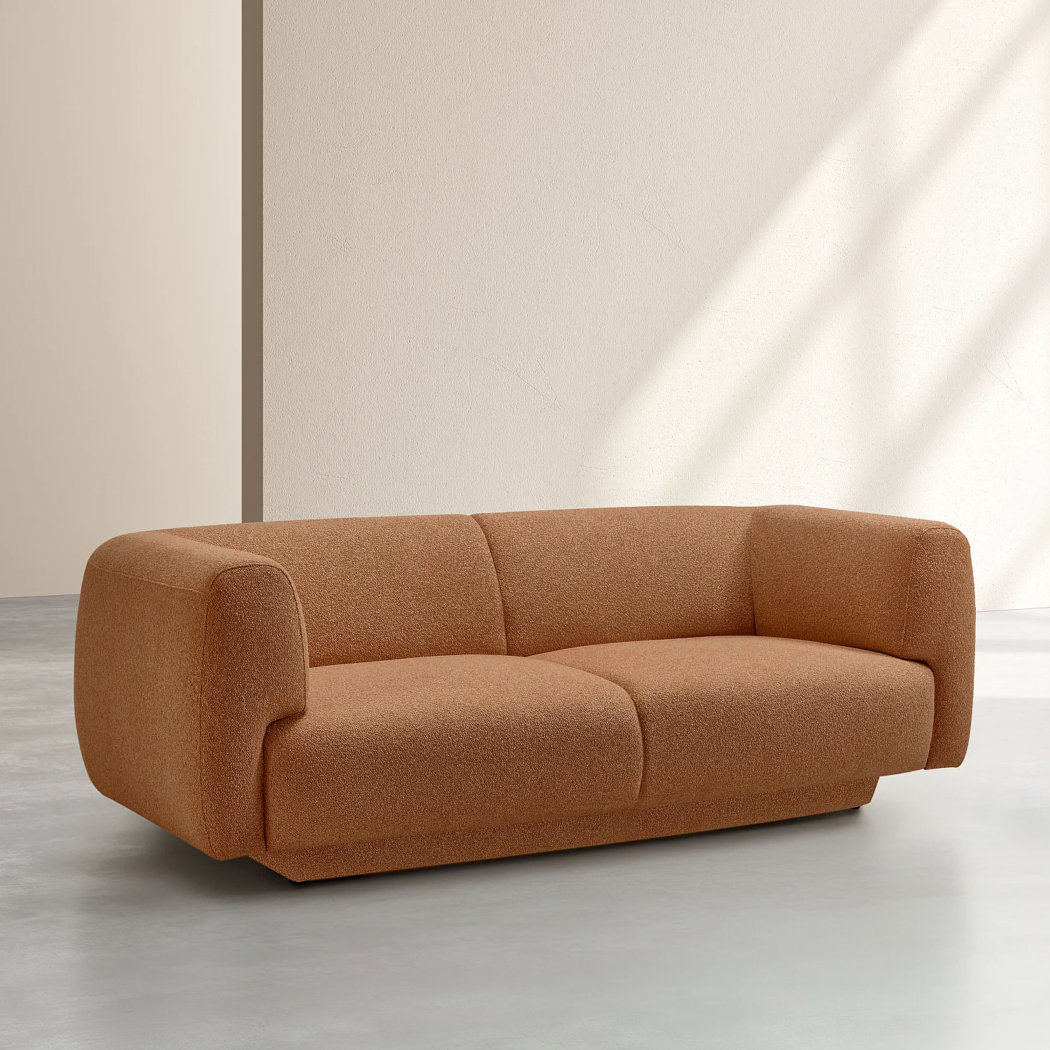 Canapé 3 places avec repose-pieds en tissu texturé - Terracotta - Design by Federica Francini - 5