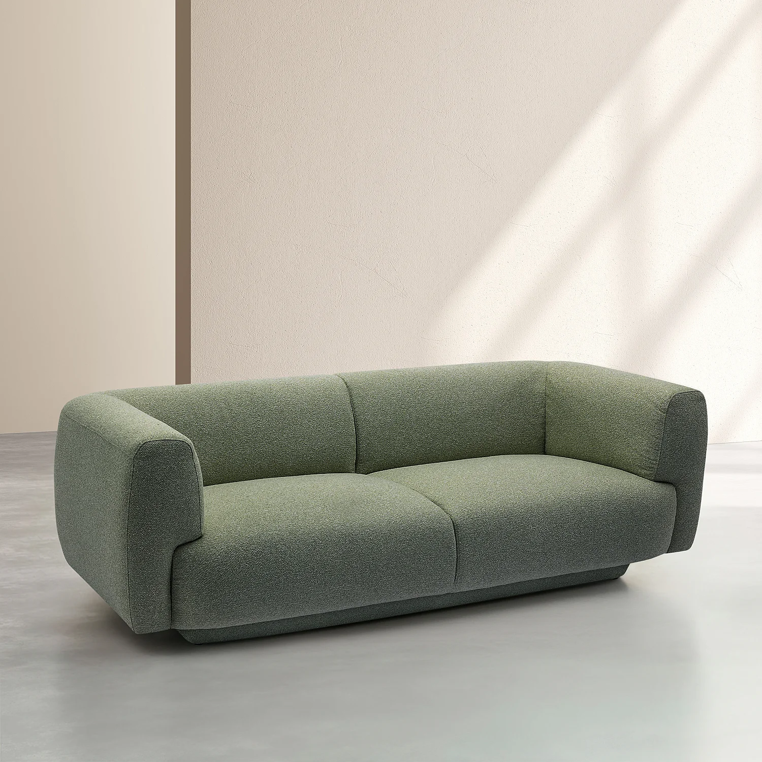 Canapé 3 places avec repose-pieds en tissu texturé - Vert sapin - Design by Federica Francini - 6