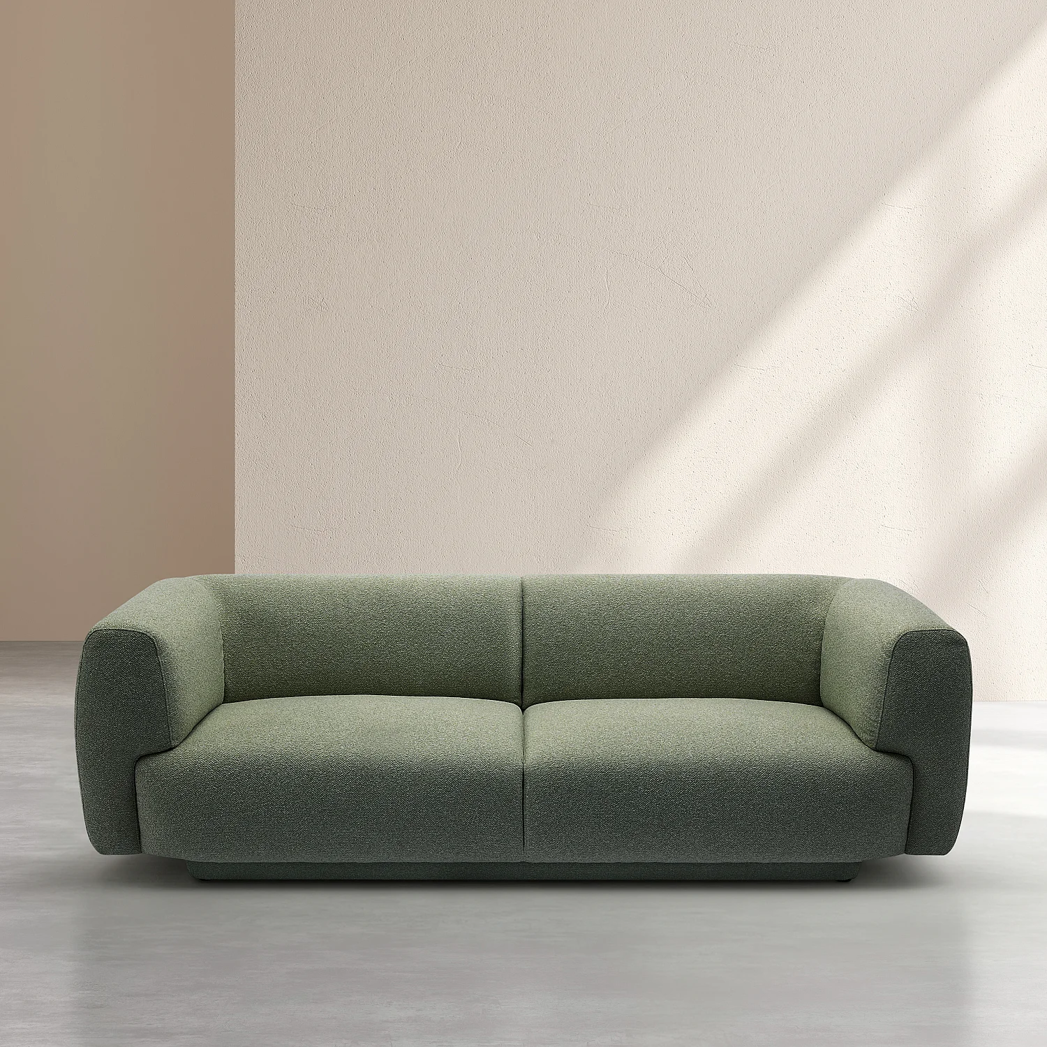 Canapé 3 places avec repose-pieds en tissu texturé - Vert sapin - Design by Federica Francini - 5