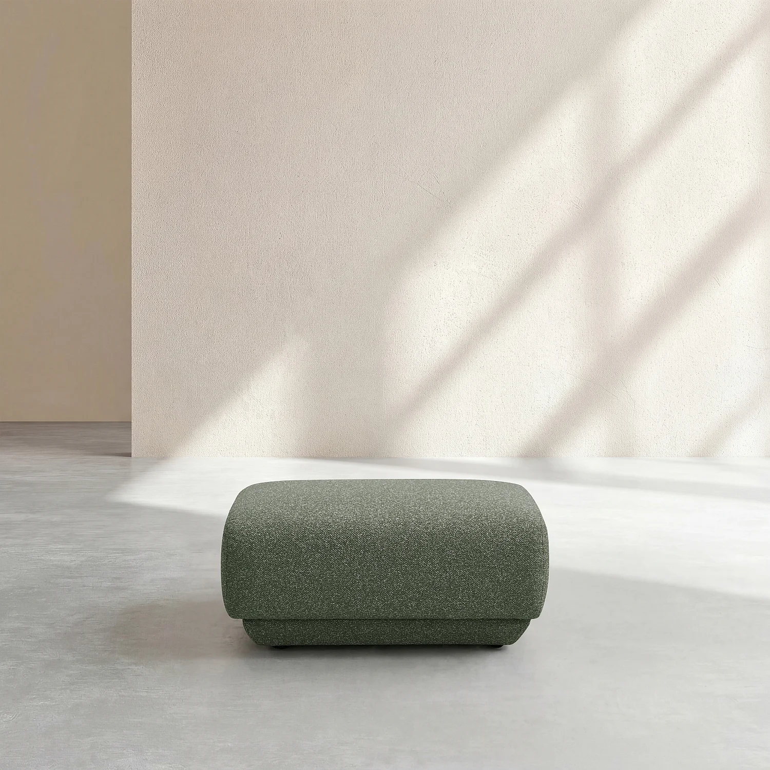 Canapé 2 places avec repose-pieds en tissu texturé - Vert sapin - 8