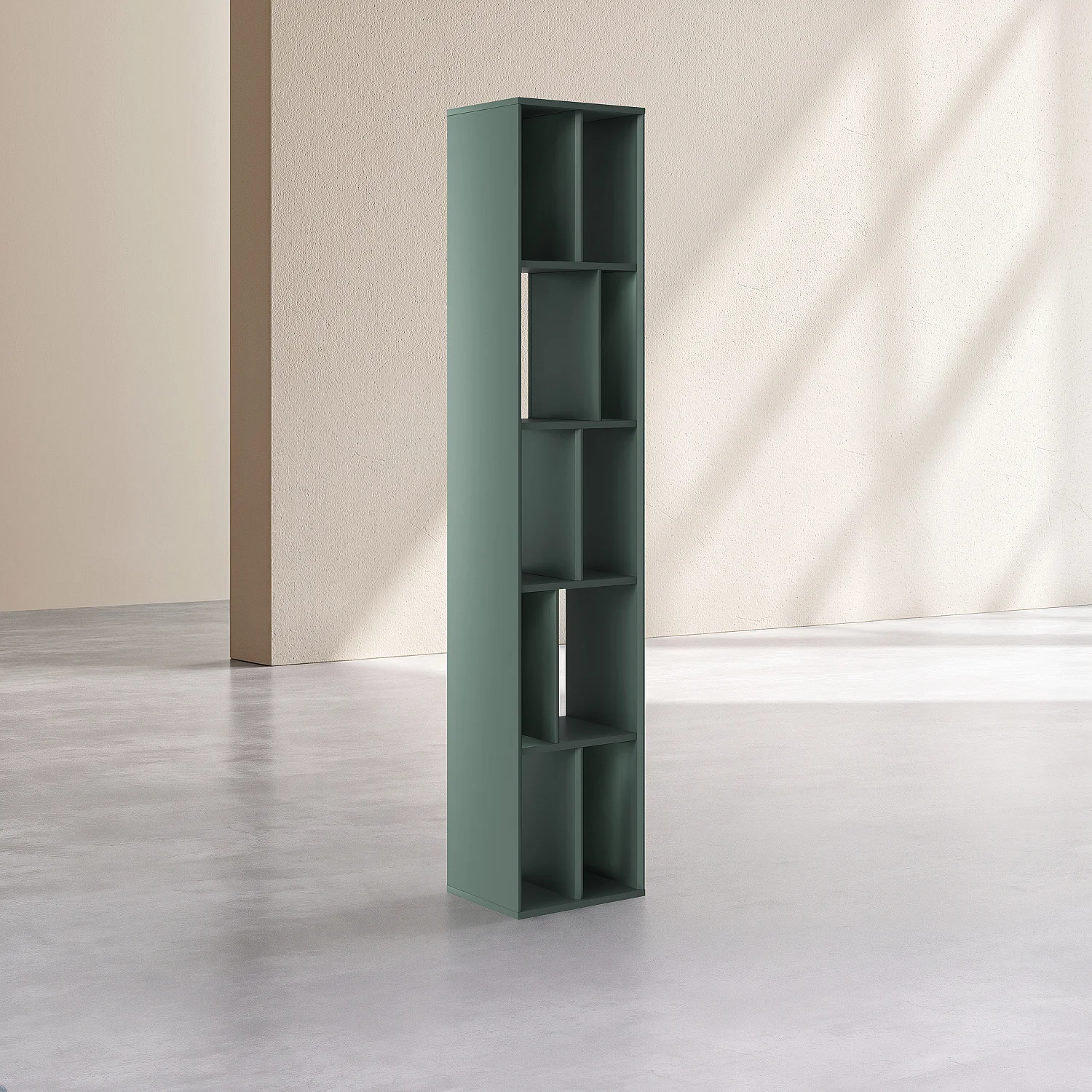 Bibliothèque en bois 38 x 195 cm - Vert ardoise - Design by Hélèna Pille - 4