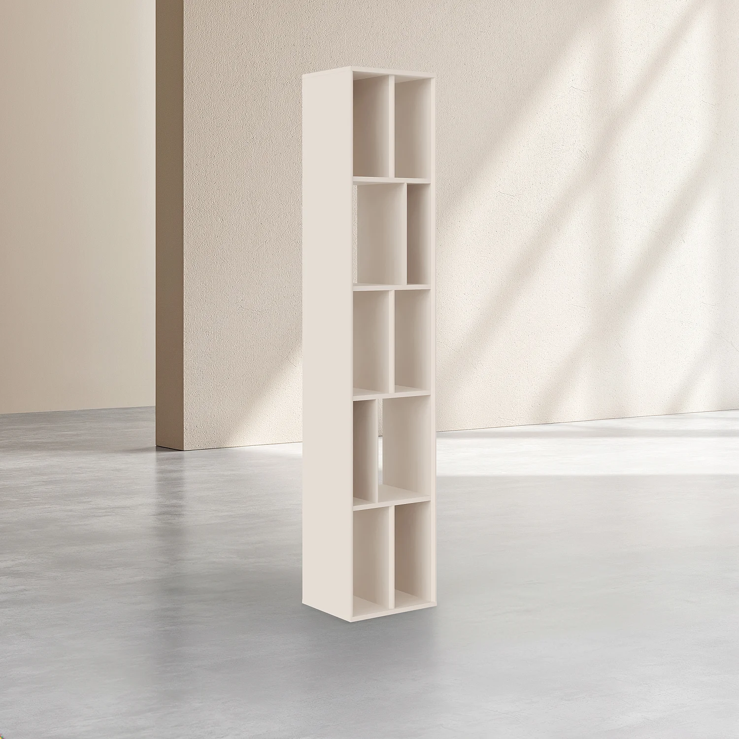 Bibliothèque en bois 38 x 195 cm -  Grège - Design by Hélèna Pille - 5