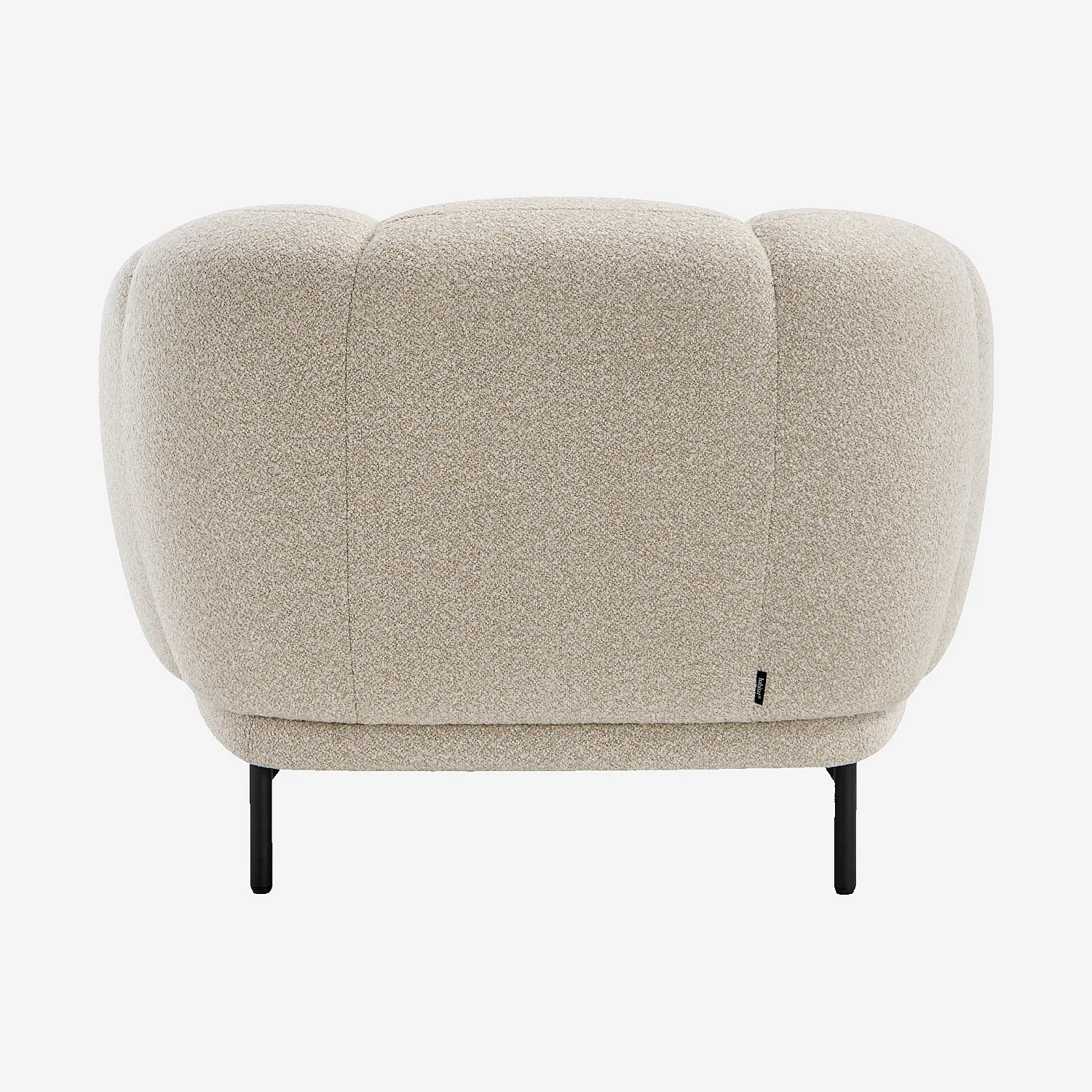 Fauteuil en tissu bouclette et métal noir - Crème - Design by Federica Francini - 4
