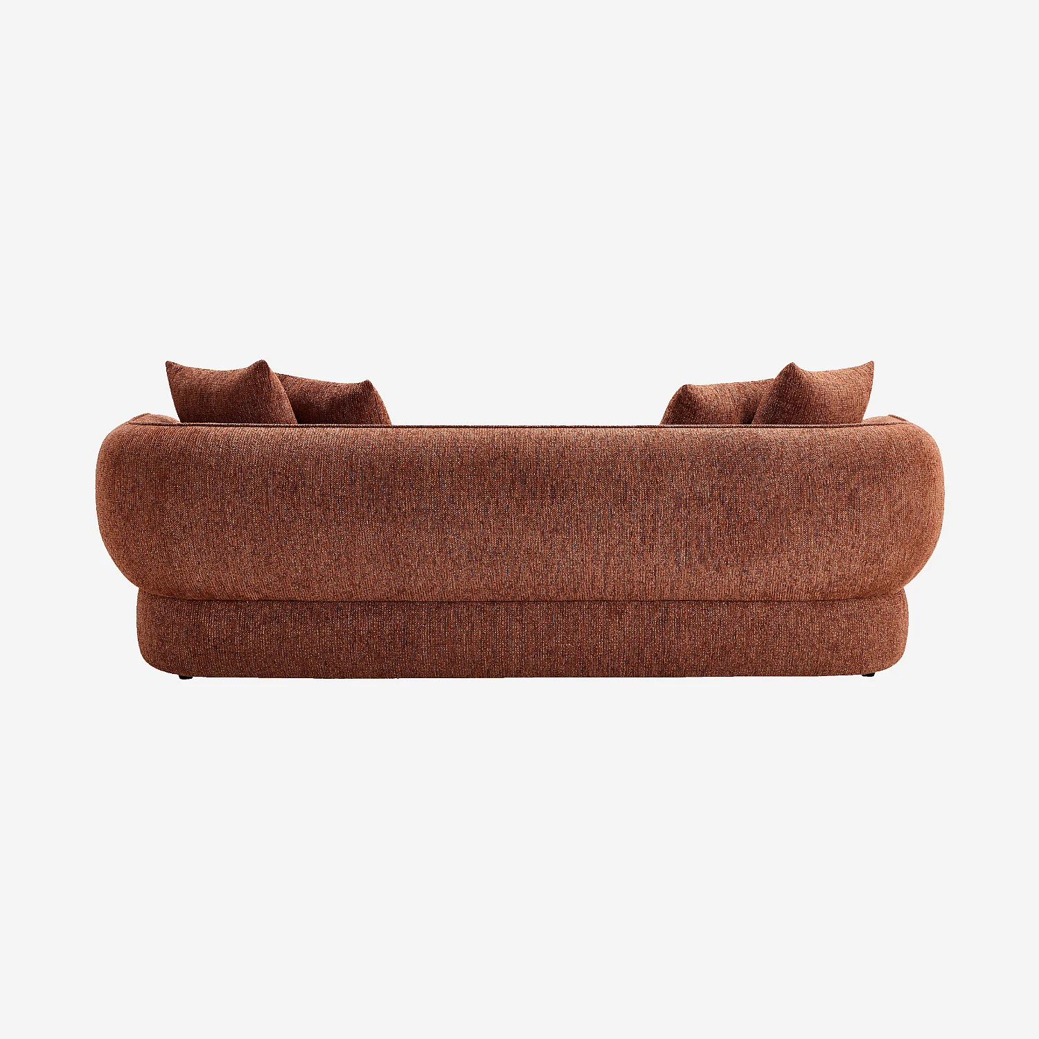 Canapé 3 places en tissu chenille - Terracotta - 4
