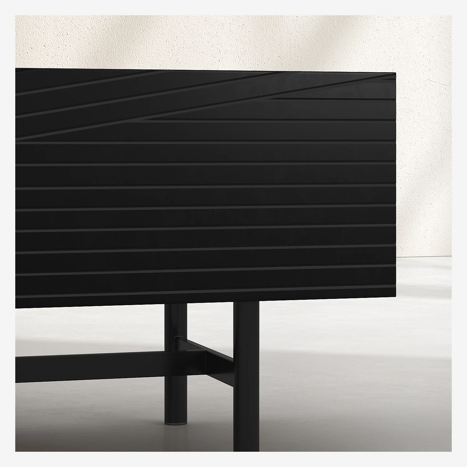 Mueble de TV de madera de nogal con 3 puertas - Negro - Design by Hélèna Pille - 3