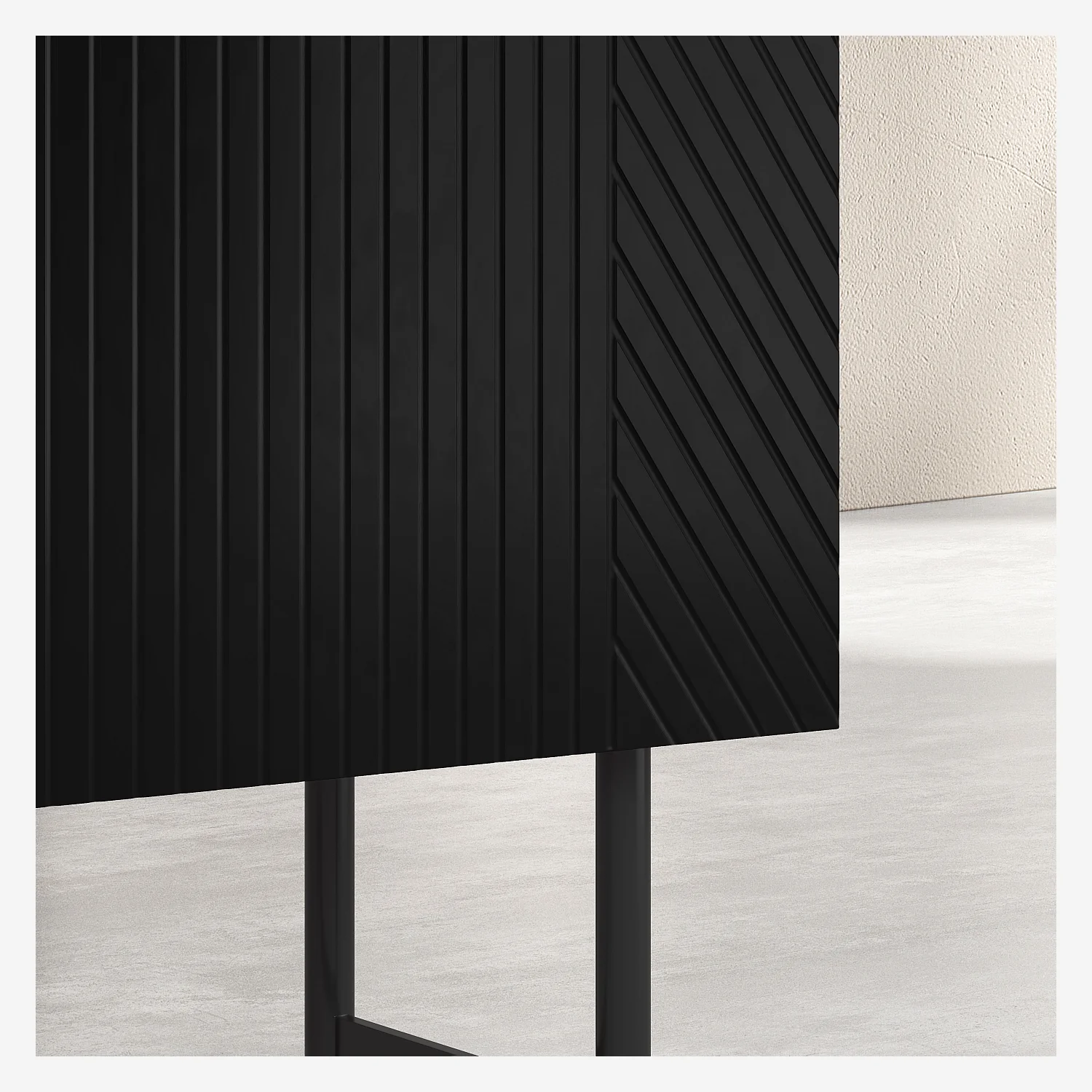 Vitrine 2 portes en bois de noyer et verre - Noir - Design by Hélèna Pille - 3