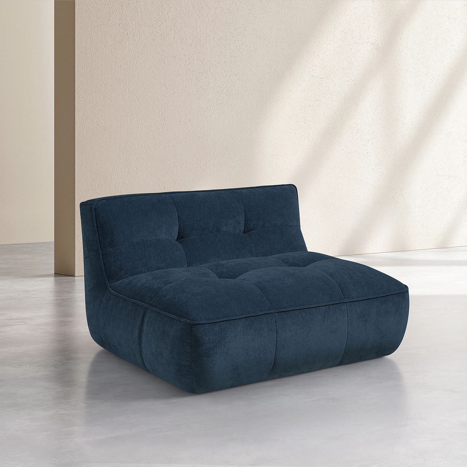 Chauffeuse en tissu - Bleu océan - 4