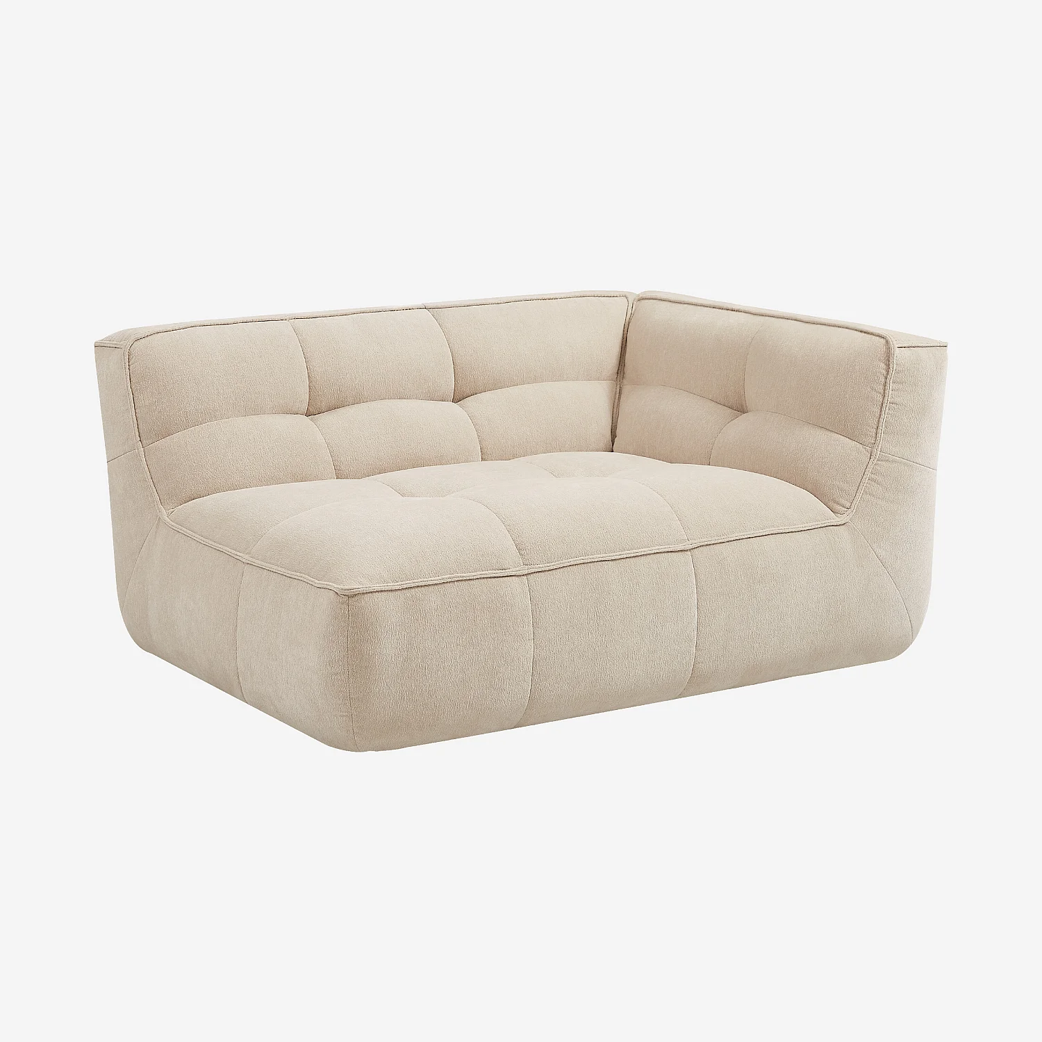 Module d'angle droit 2 places en tissu - Sable - 3