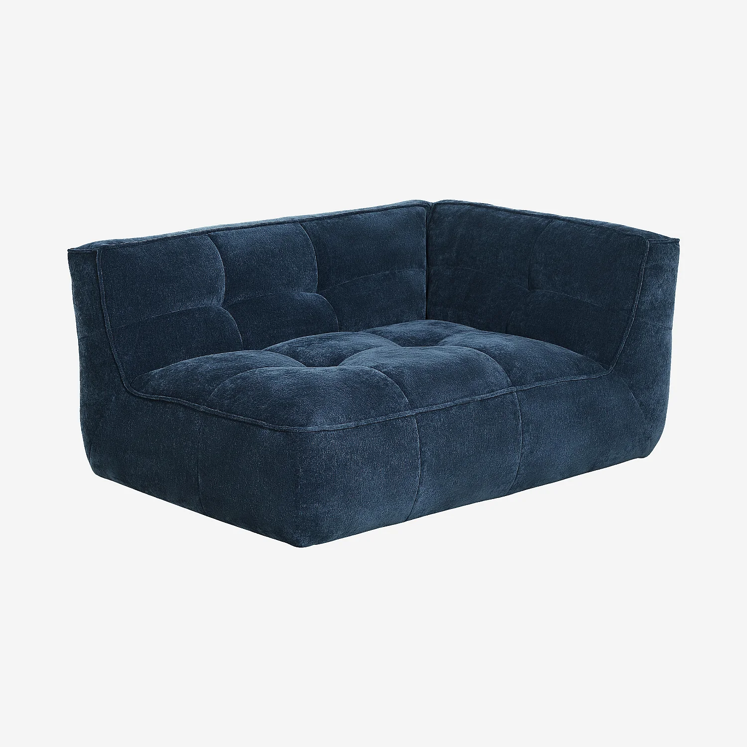 Hoekmodule rechts 2 plaatsen van stof - Oceaanblauw - 3