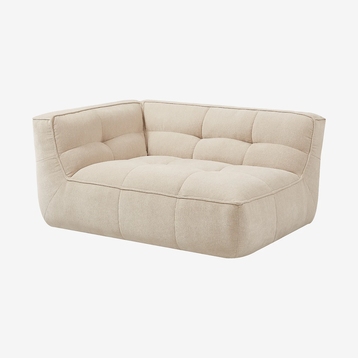 Module d'angle gauche 2 places en tissu - Sable - 3