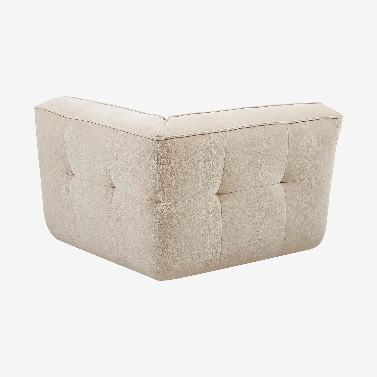 Module d'angle droit 1 place en tissu - Sable - 4