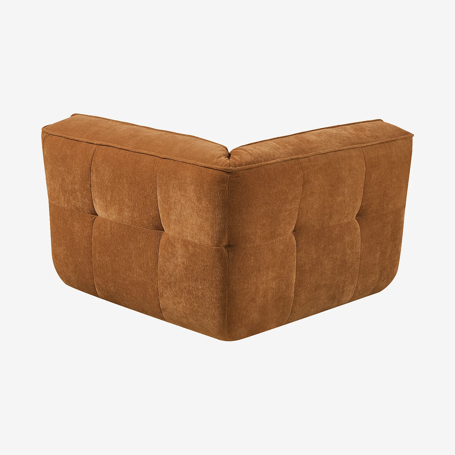 Module d'angle droit 1 place en tissu - Ocre foncé - 4