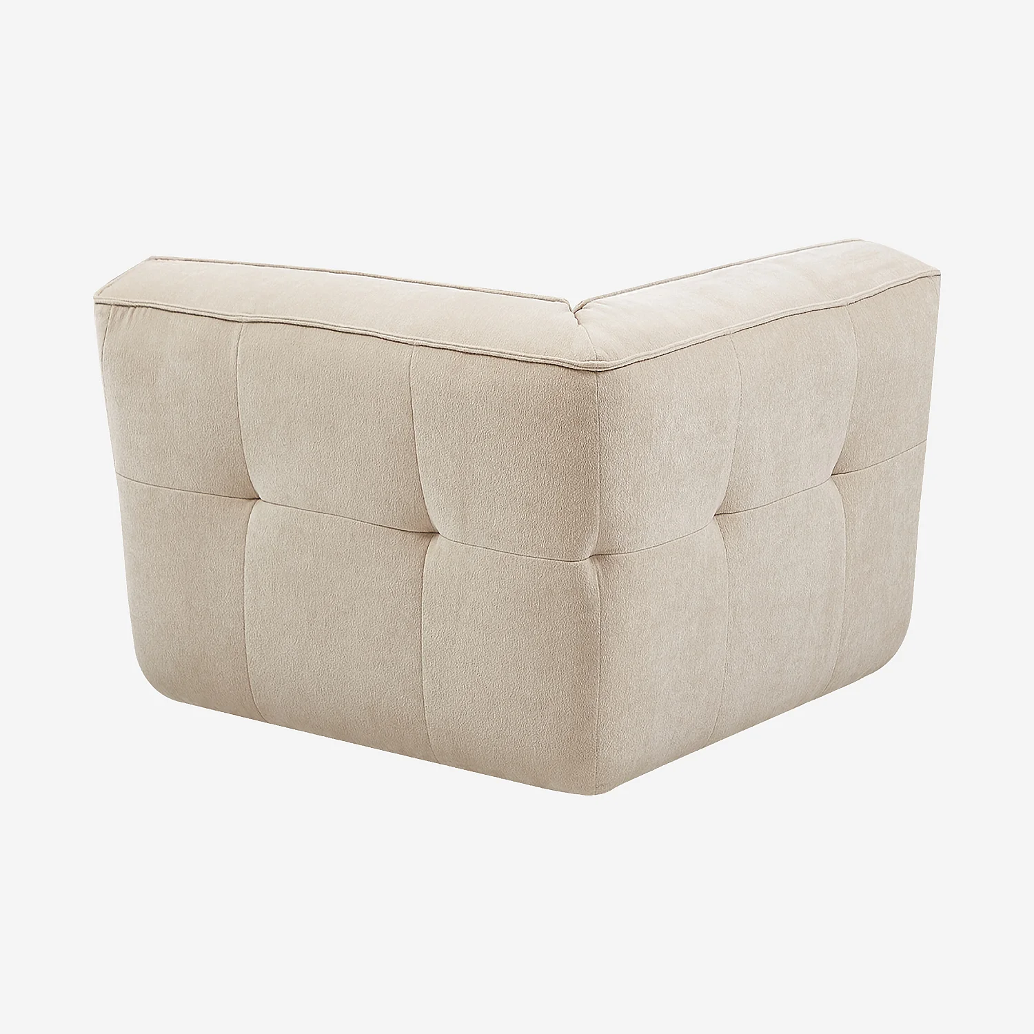 Module d'angle gauche 1 place en tissu - Sable - 4