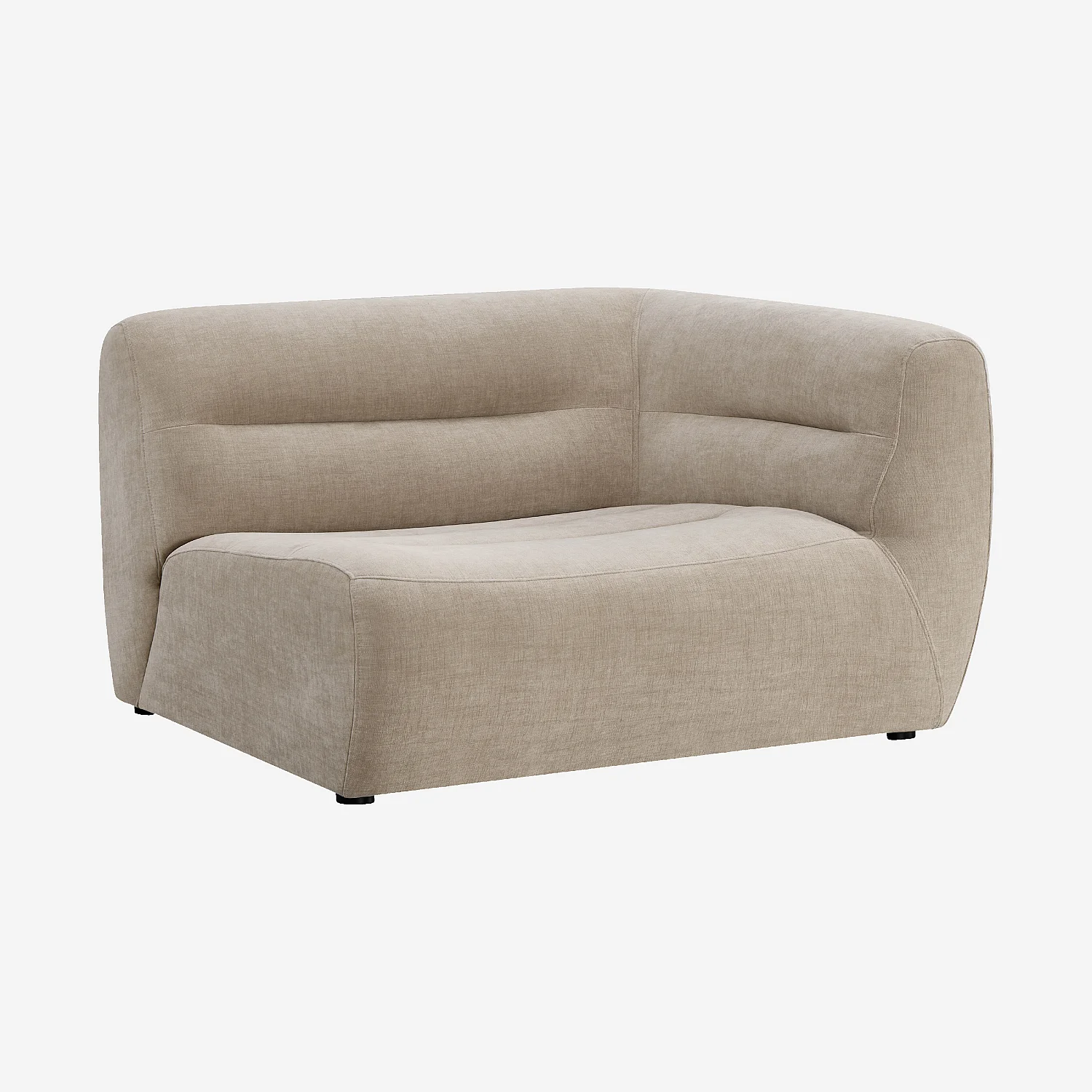 Module d'angle droit 1,5 place en tissu - Taupe - 4