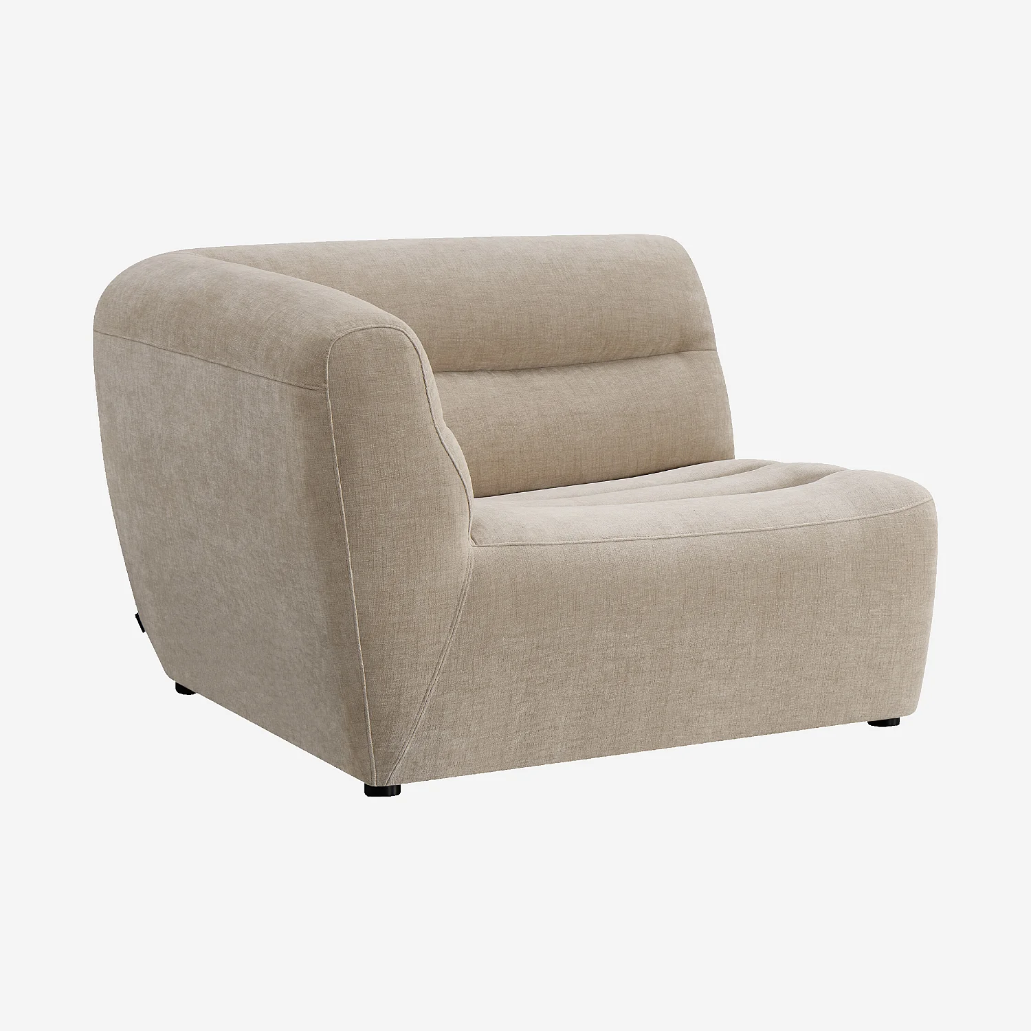 Module d'angle gauche 1 place en tissu - Taupe - 4