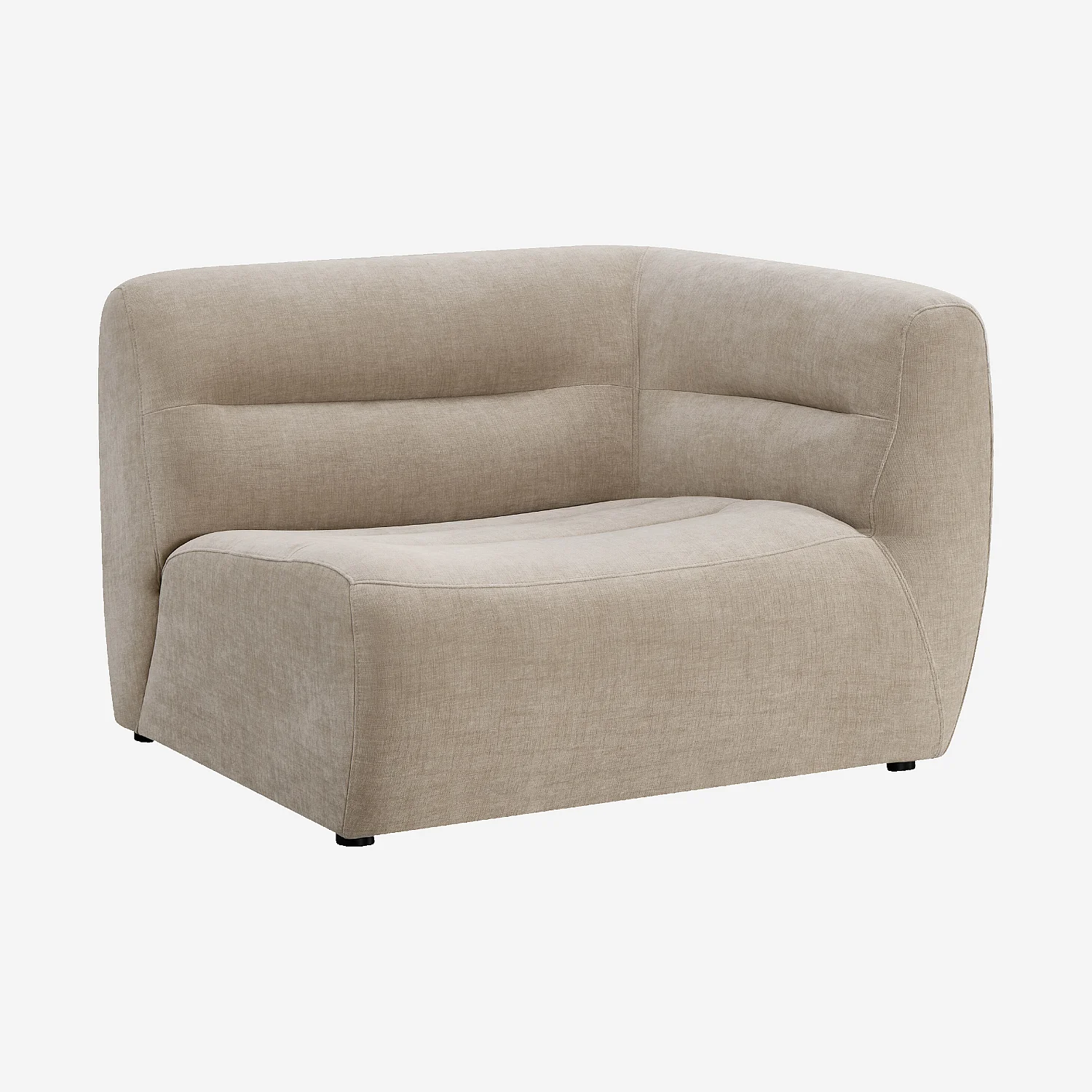 Module d'angle droit 1 place en tissu - Taupe - 4