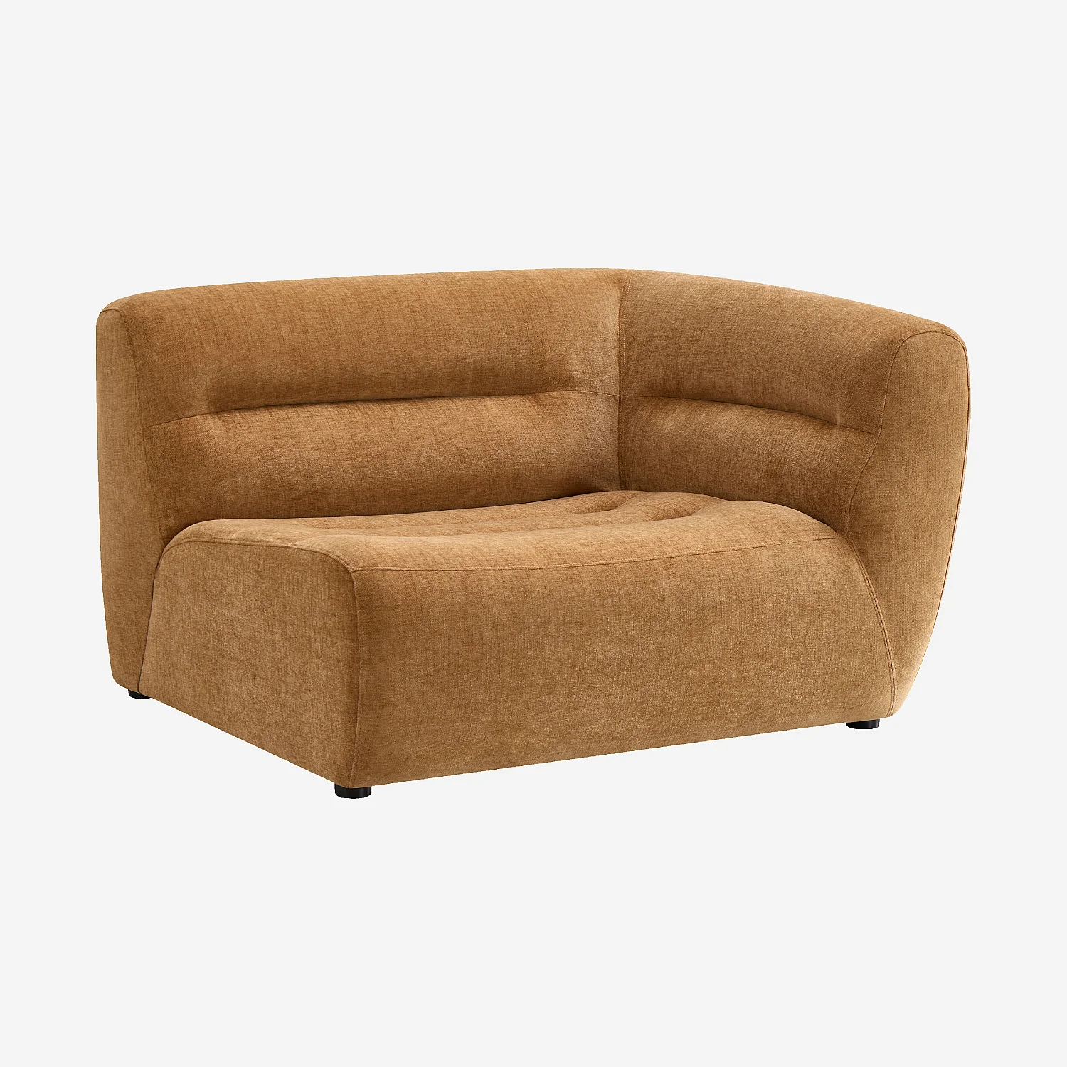 Module d'angle droit 1,5 place en tissu - Ocre foncé - 4