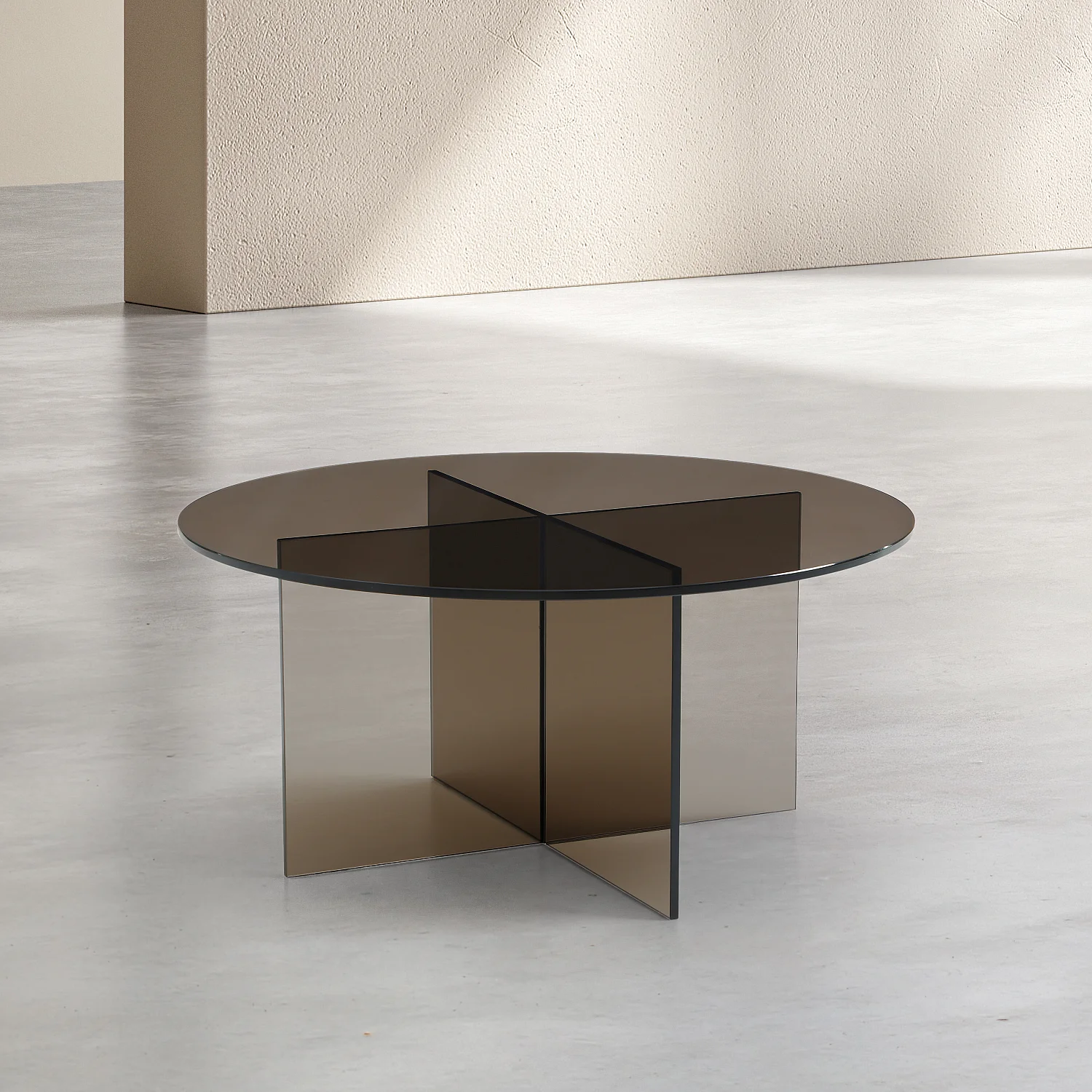 Salonbord, rundt - Hærdet glas - Brun cendré - Design by Céline Mognon Fichet - 4