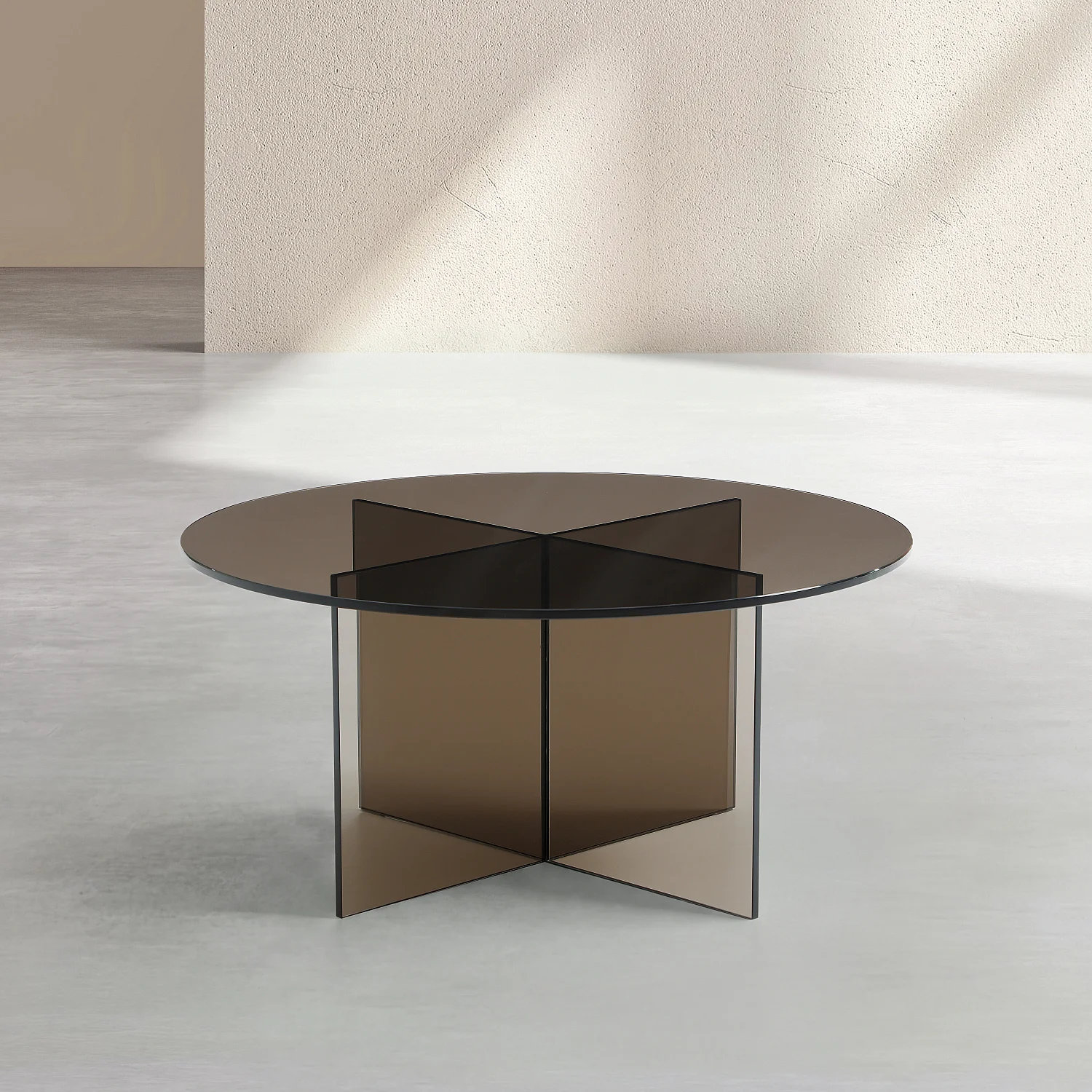 Salonbord, rundt - Hærdet glas - Brun cendré - Design by Céline Mognon Fichet - 2