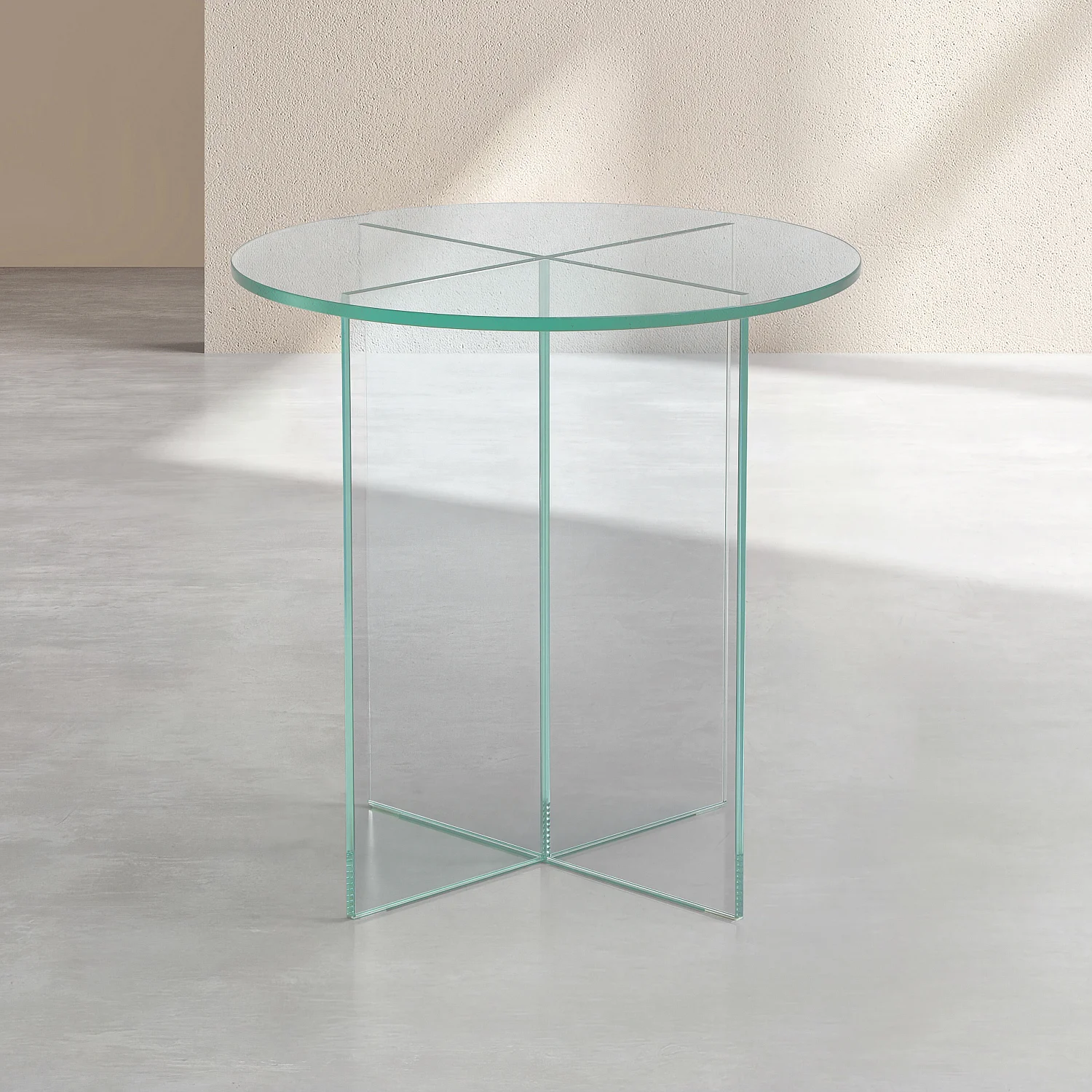 Elory - Beistelltisch rund aus Sicherheitsglas - Transparent