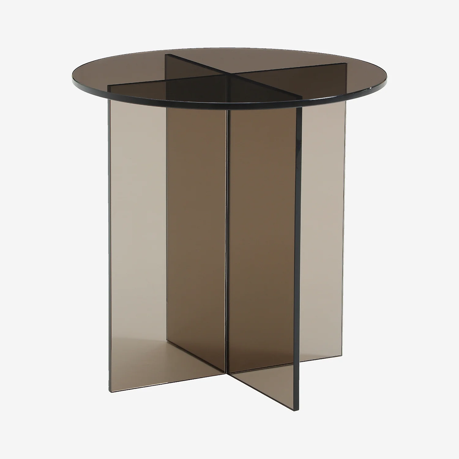 Runder Beistelltisch aus Sicherheitsglas - Aschbraun - Design by Céline Mognon Fichet - 3