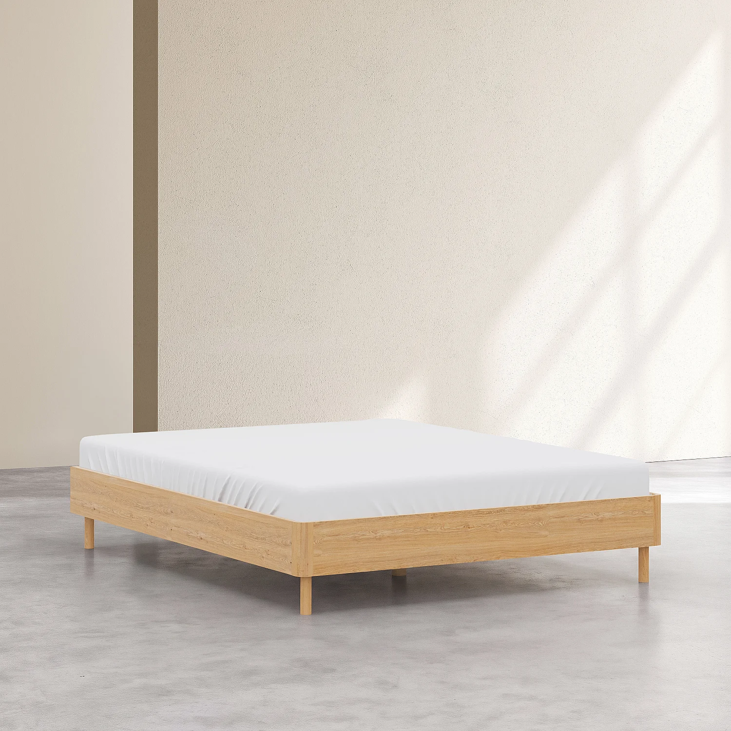 Seng 160 x 200 cm i eg - Naturel - 4