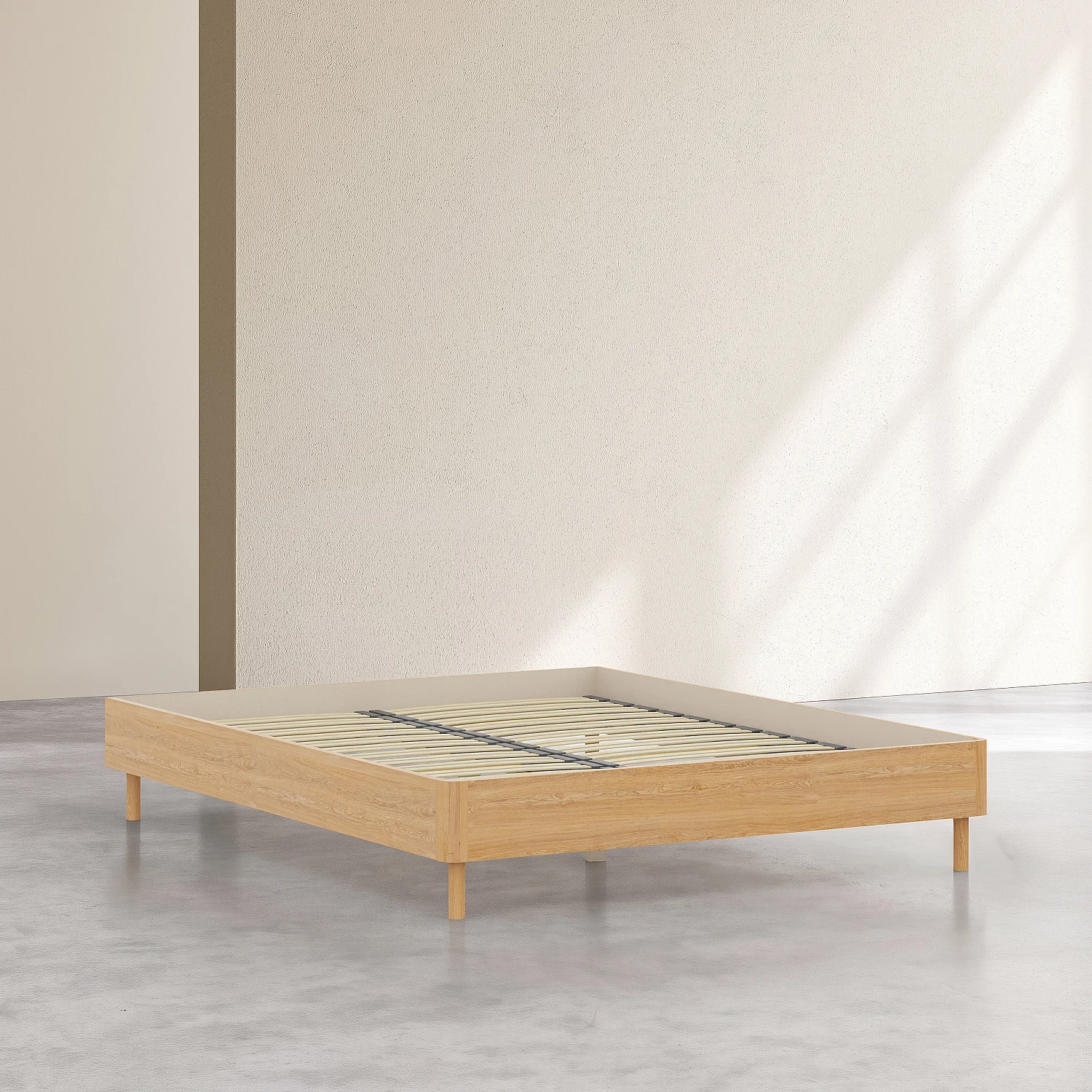 Seng 160 x 200 cm i eg - Naturel - 3