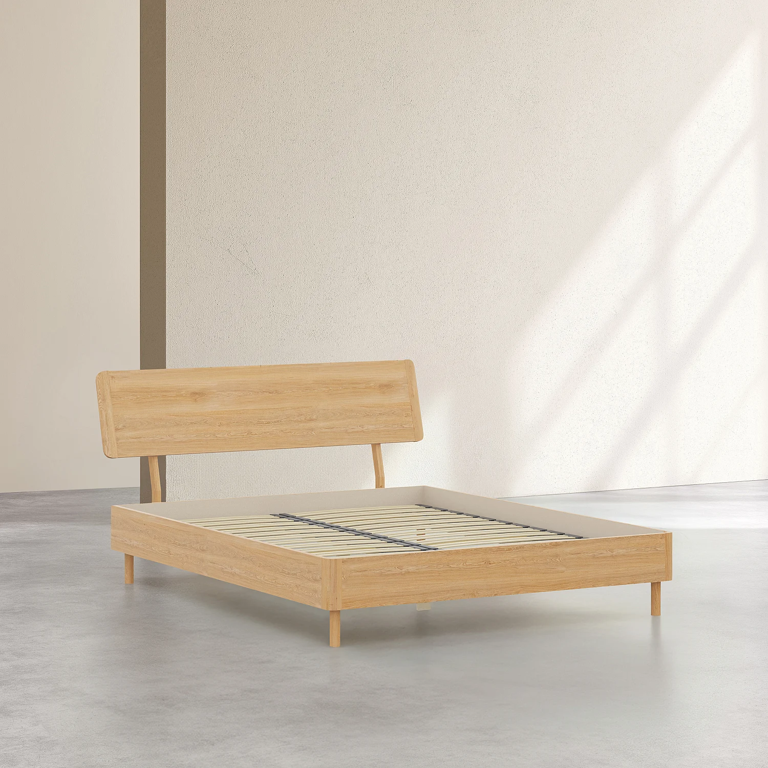Sengesæt 160 x 200 cm og sengegavl i eg - Natur - 3