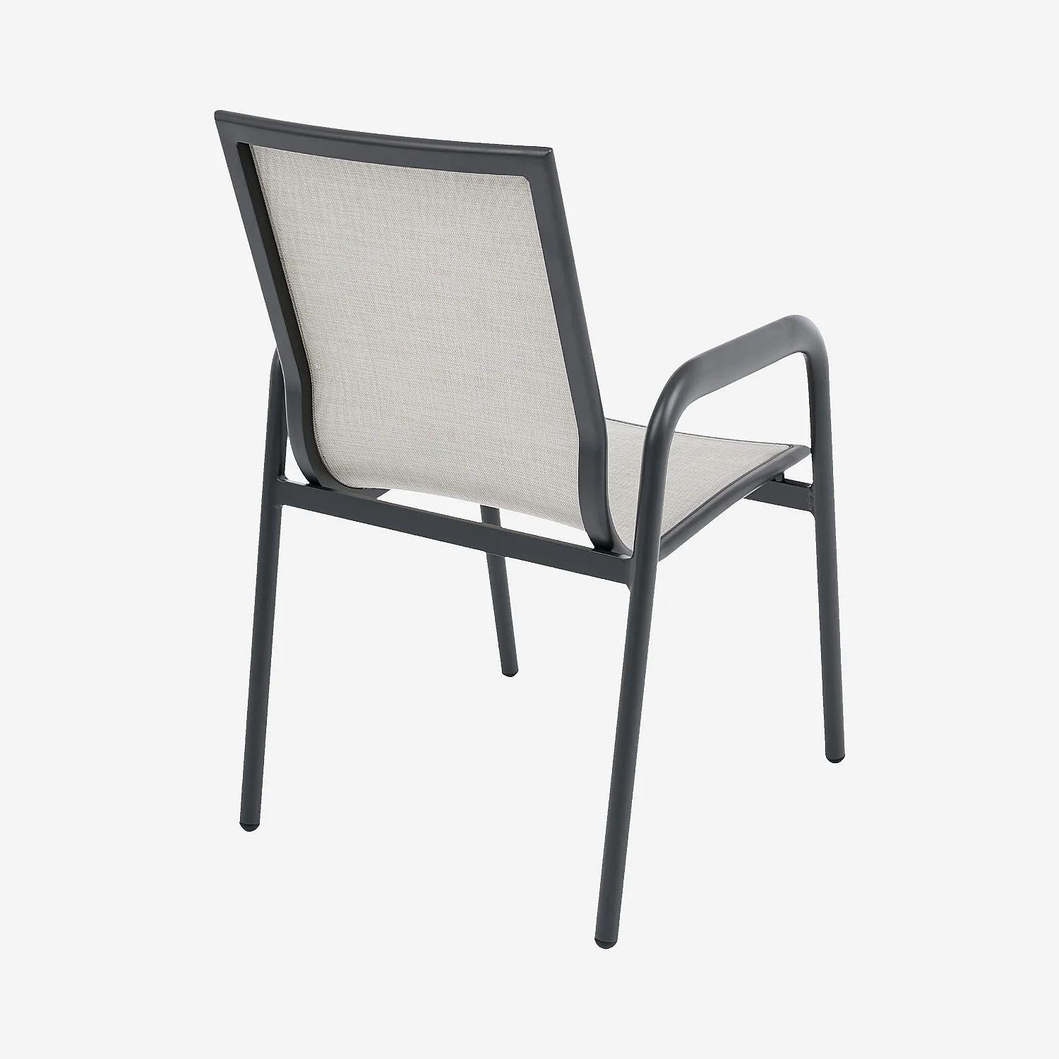 Lot de 2 chaises de jardin en tissu déperlant et aluminium gris anthracite - Gris clair - 8