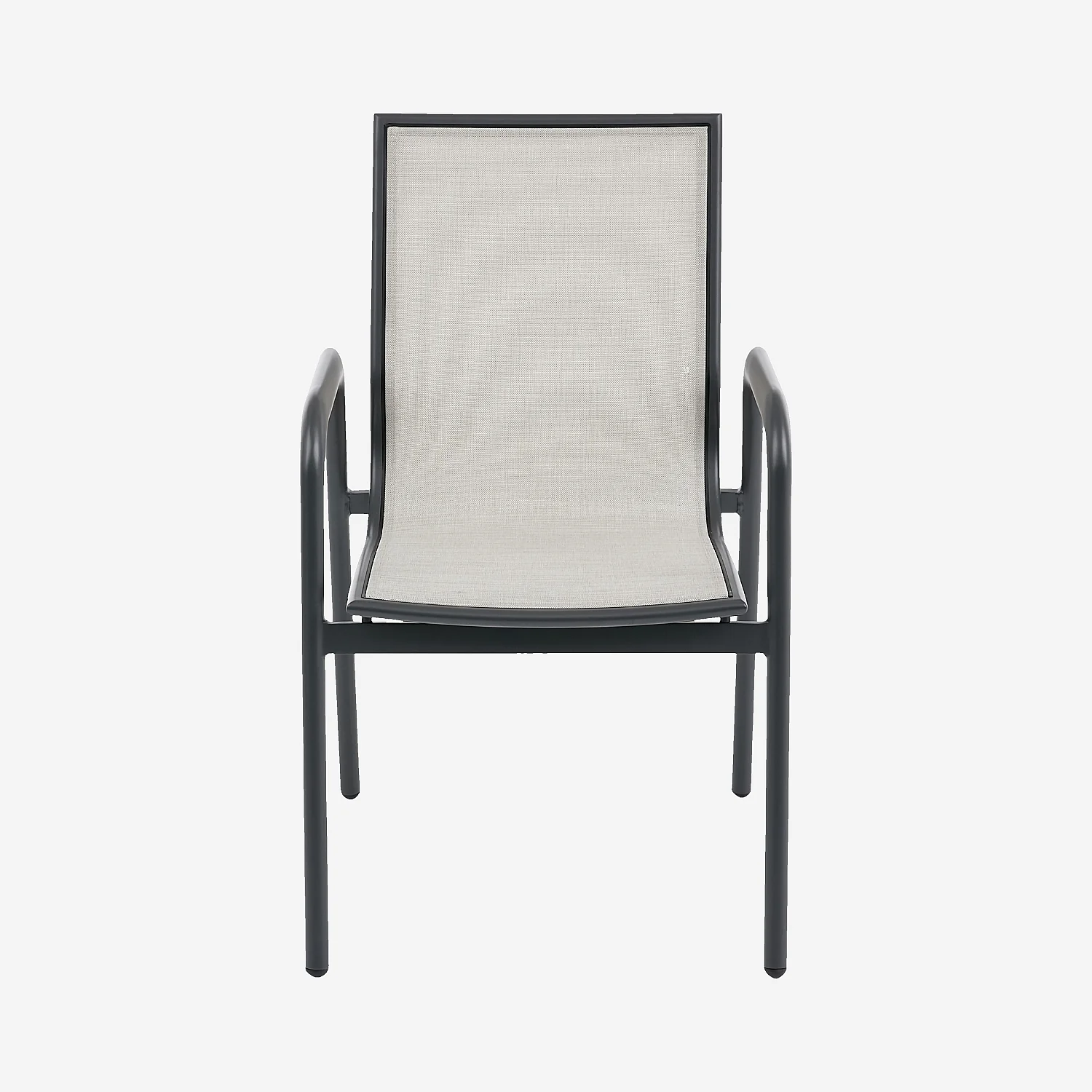 Lot de 2 chaises de jardin en tissu déperlant et aluminium gris anthracite - Gris clair - 5
