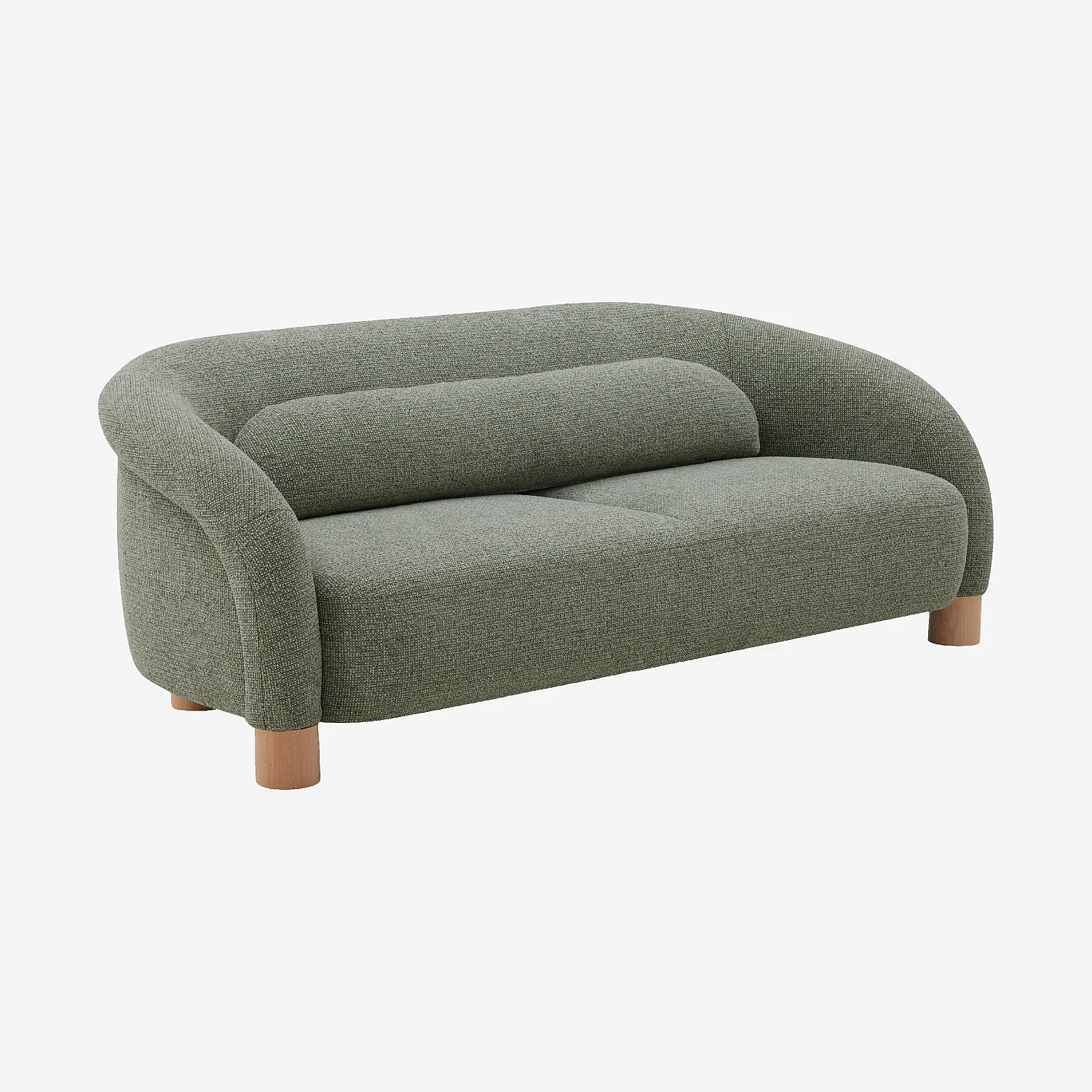 Canapé 3 places en tissu chenille et bois massif finition chêne - Vert - Design by Morten Georgsen - 4