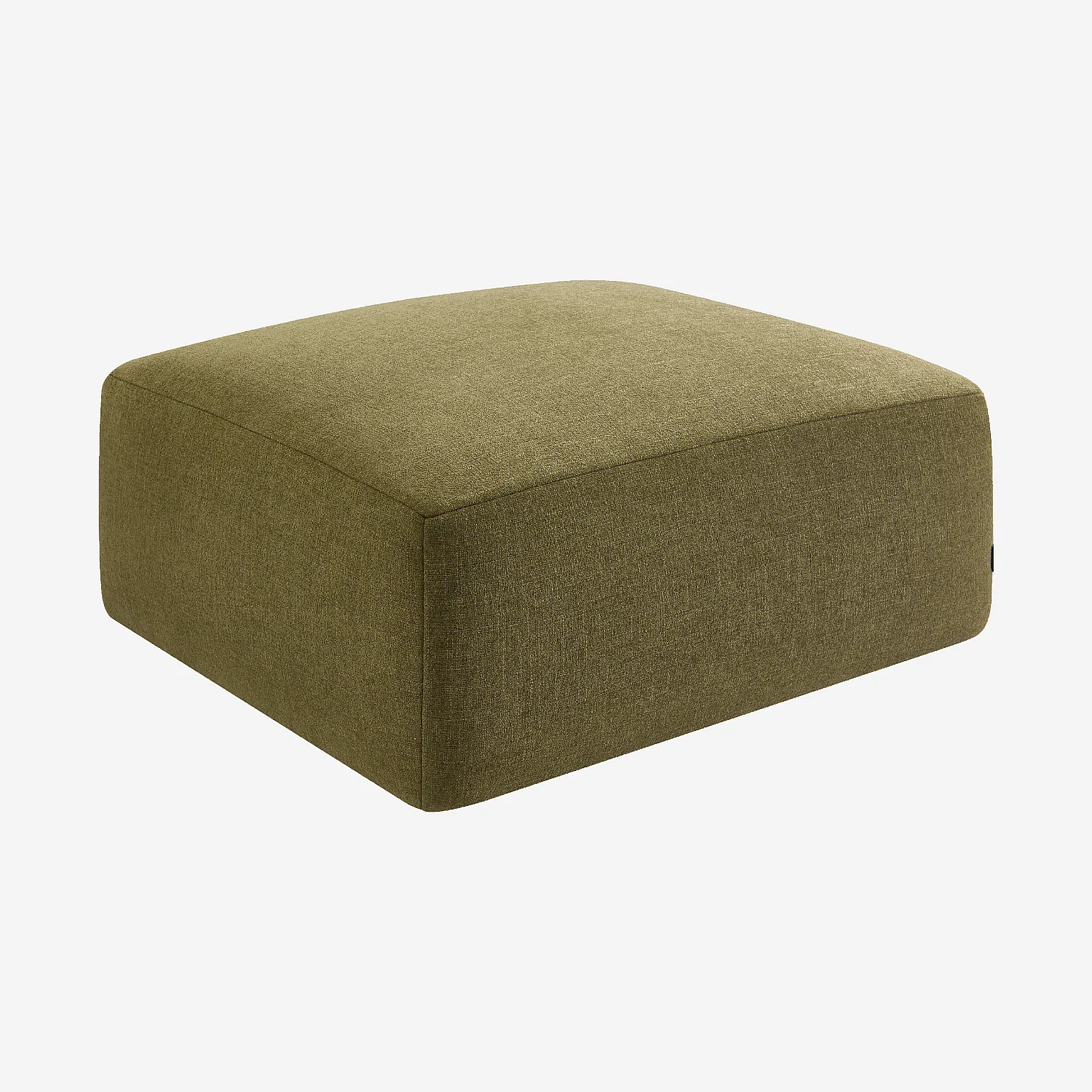 Repose-pieds en tissu garni de plumes - Vert kaki - 2