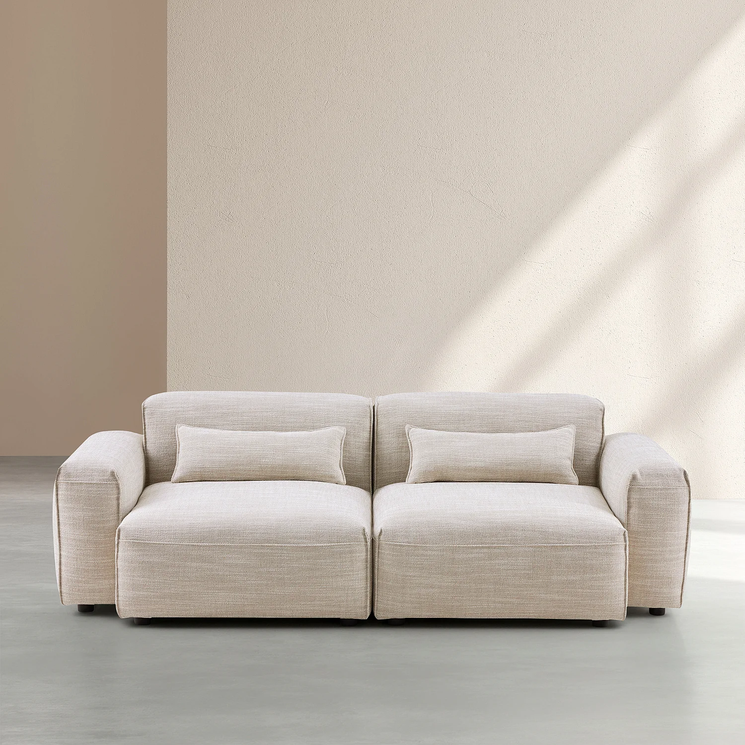 Divano modulare 3 posti in tessuto - Beige mélange - 1