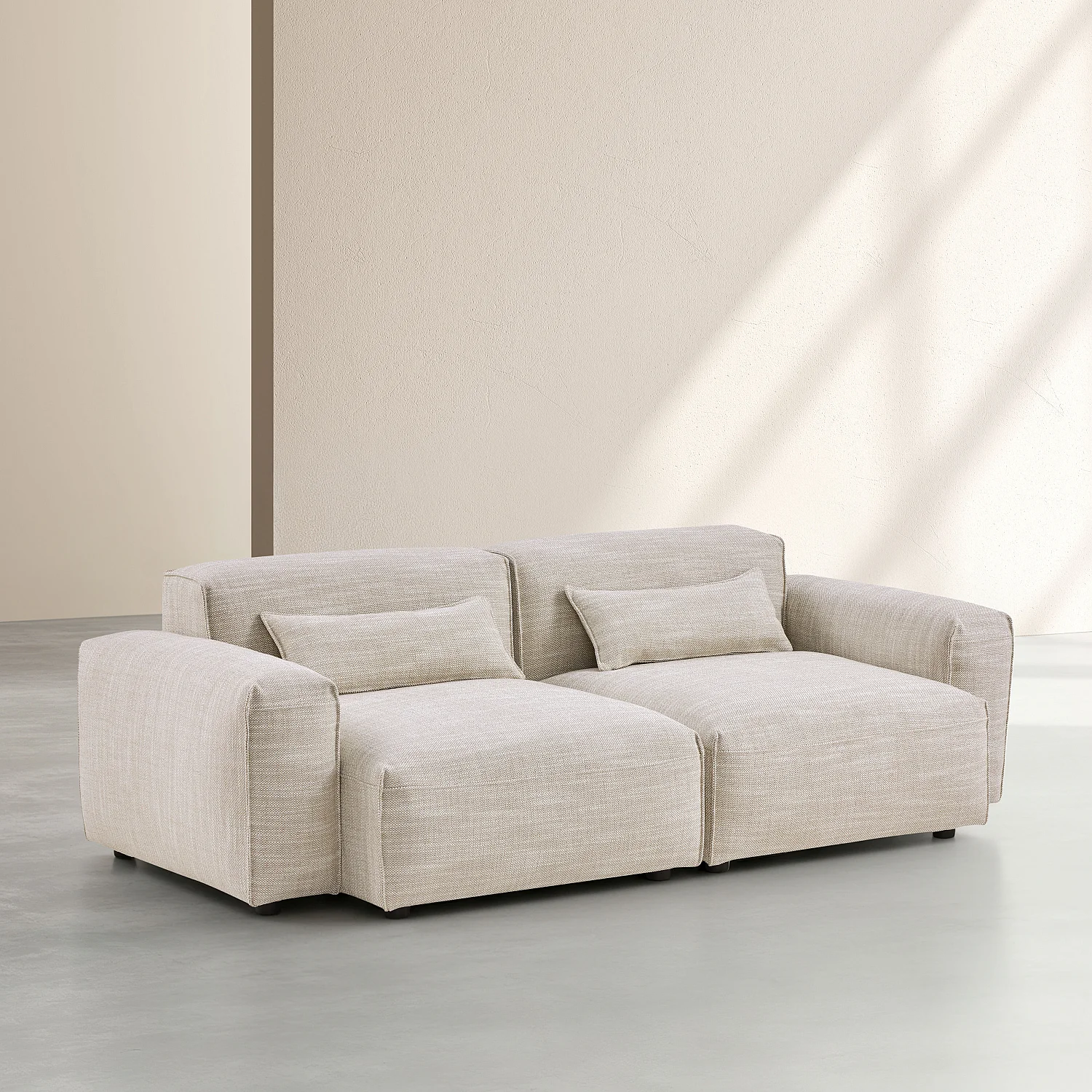 Divano modulare 3 posti in tessuto - Beige mélange - 3