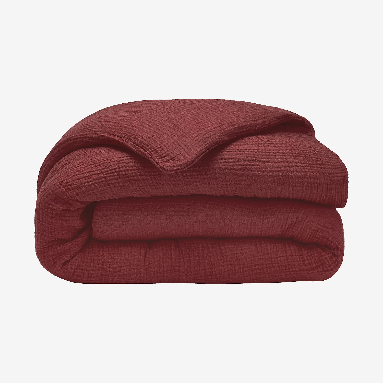 Housse de couette en double gaze de coton - 240 x 220 cm - Bordeaux - 2